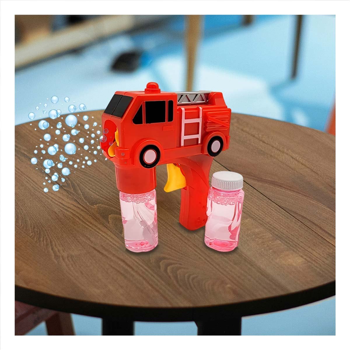 JUGUETE DE BURBUJAS CARRO BOMBERO ROJO PARA NINOS CON JUEGO VISUAL DIVERTIDO Y+LIGAS REGALO - 2