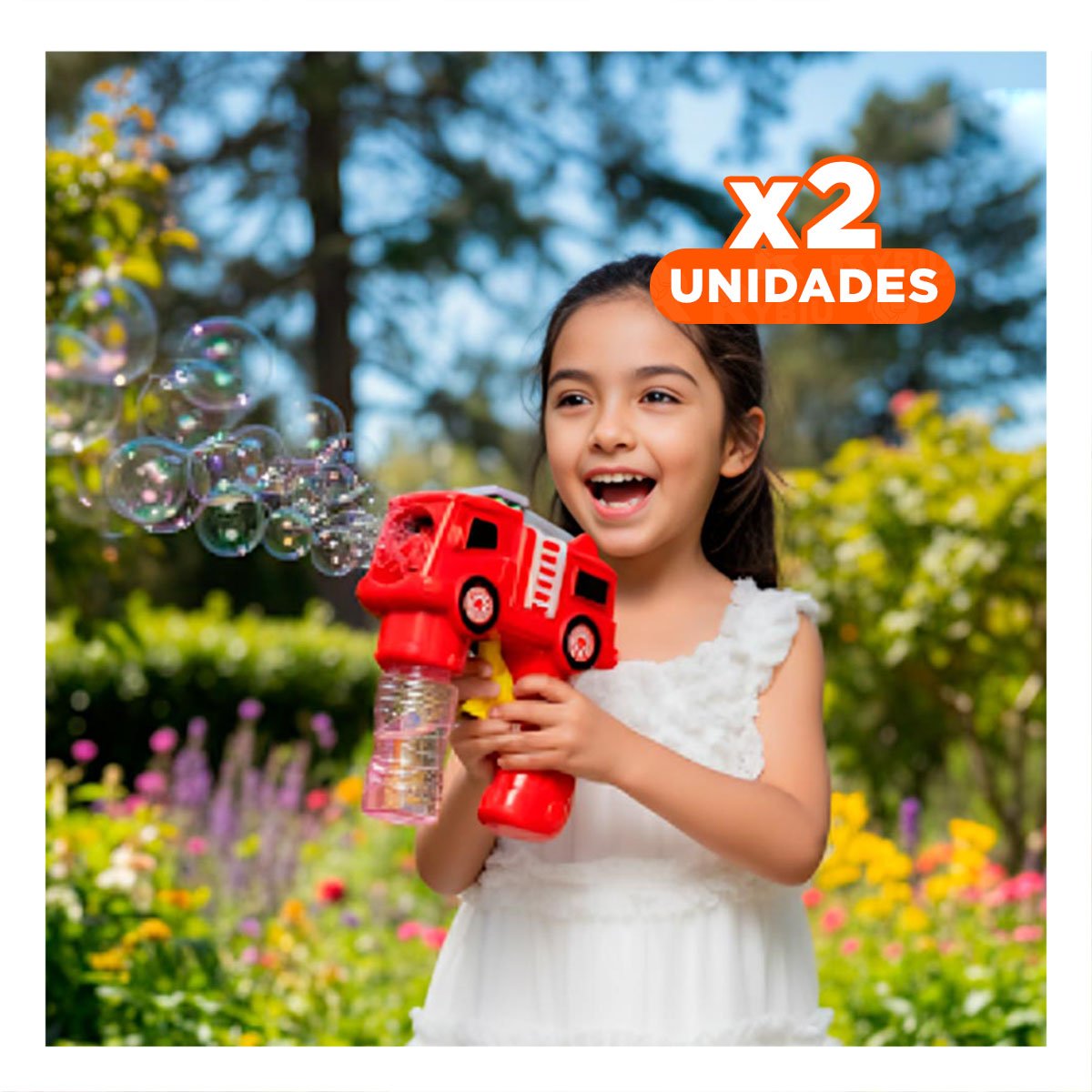PACK2 DISPENSADOR DE BURBUJAS INFANTIL CAMION PARA DIVERSION EN FAMILIA Y+REGALO STICKER - 1