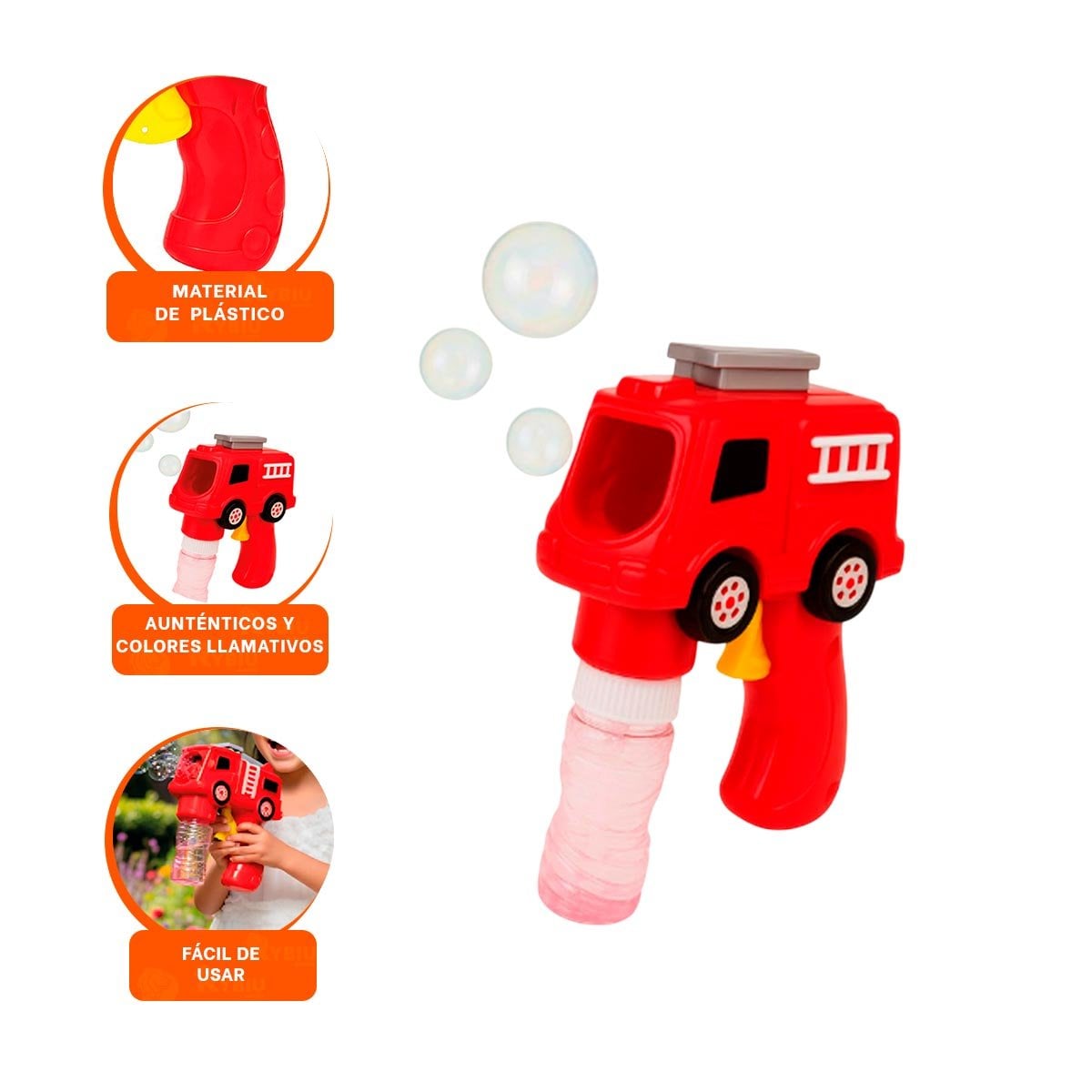PACK6 LANZADOR DE BURBUJAS INFANTIL CAMION PARA ESPACIOS ABIERTOS Y+REGALO STICKER - 2