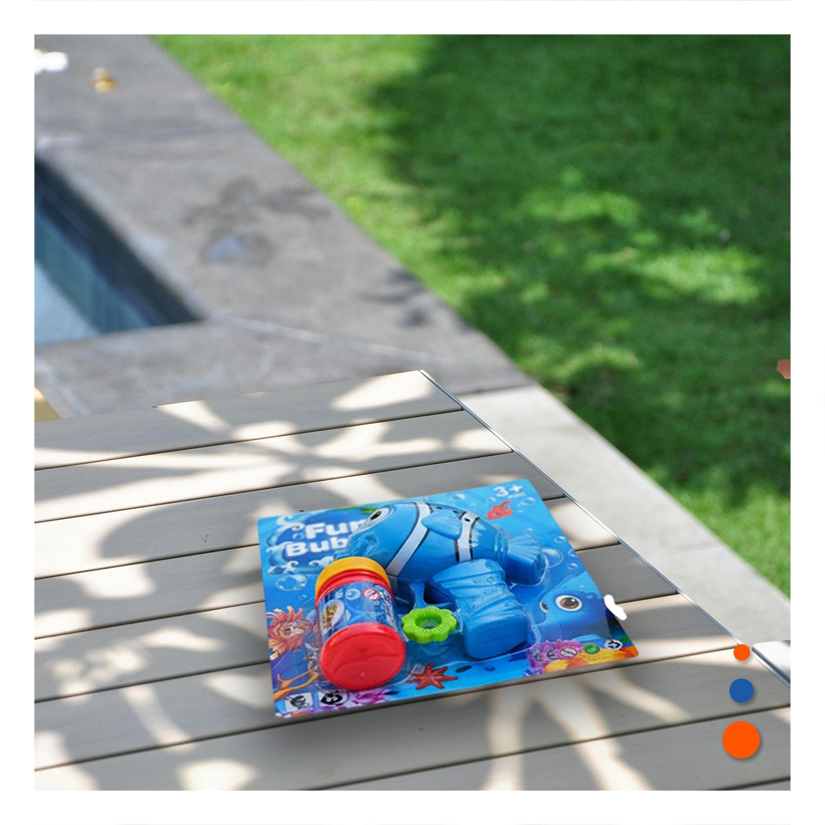 PACK6 DISPOSITIVO DIVERTIDO DE BURBUJAS CON ESTILO DE PEZ PARA JUGAR Y+PAPEL REGALO - 5