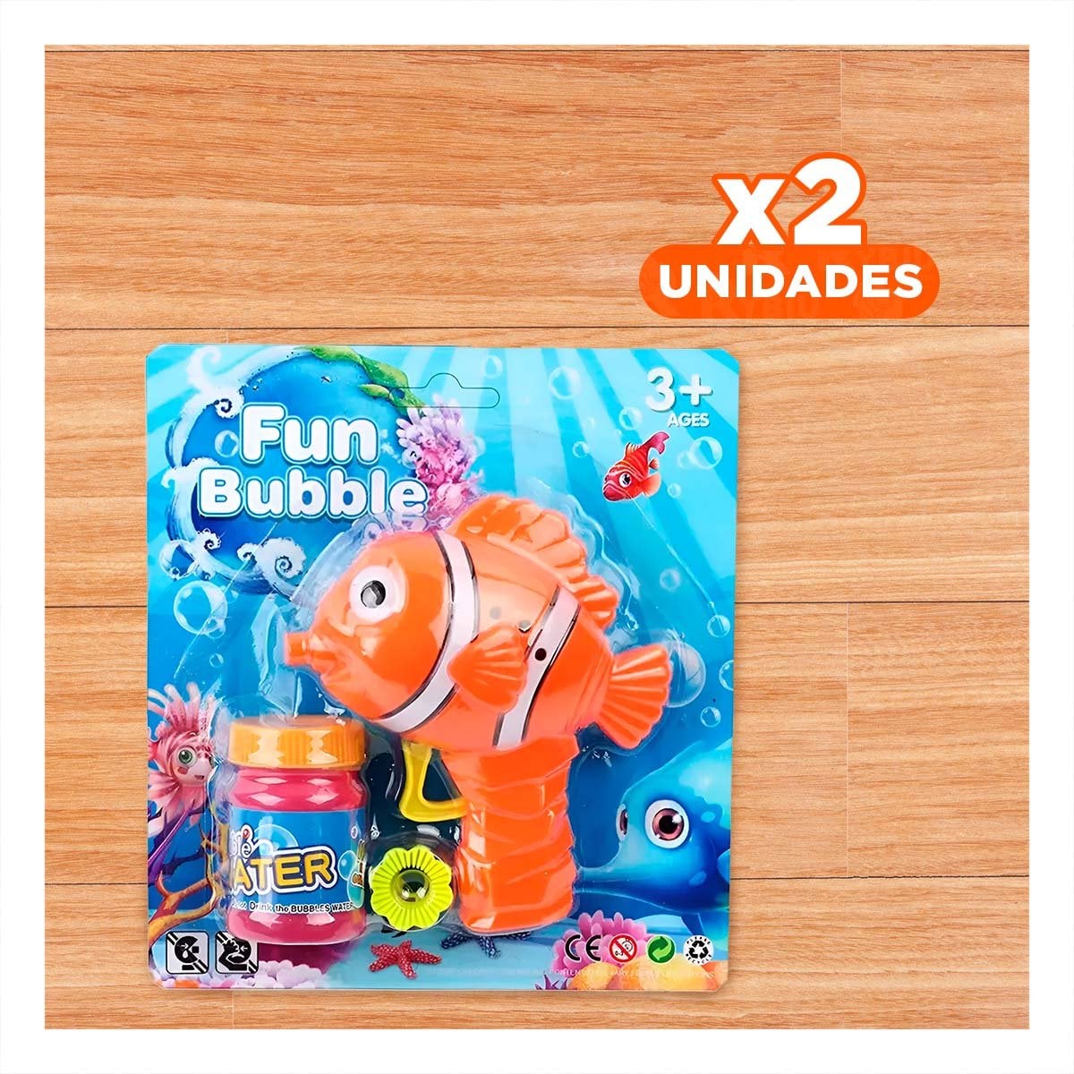 PACK2 JUGUETE DE BURBUJAS DE PEZ PARA ACTIVIDADES RECREATIVAS Y+REGALO STICKER - 1