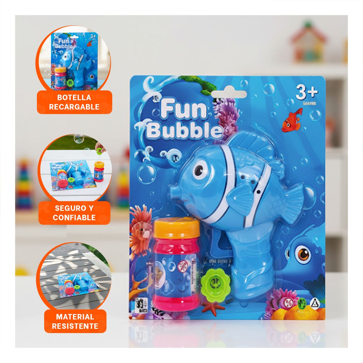 JUEGO DE BURBUJAS CON ESTILO DE PEZ PARA MOMENTOS DE RISA Y MOVIMIENTO Y+PAPEL REGALO - 5