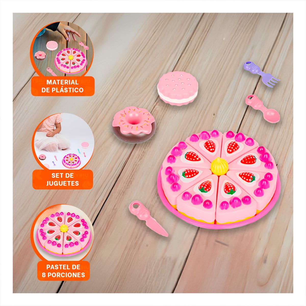 PACK12 KIT JUEGO DE PASTEL PARA NINAS EN COLOR ROSA - 2