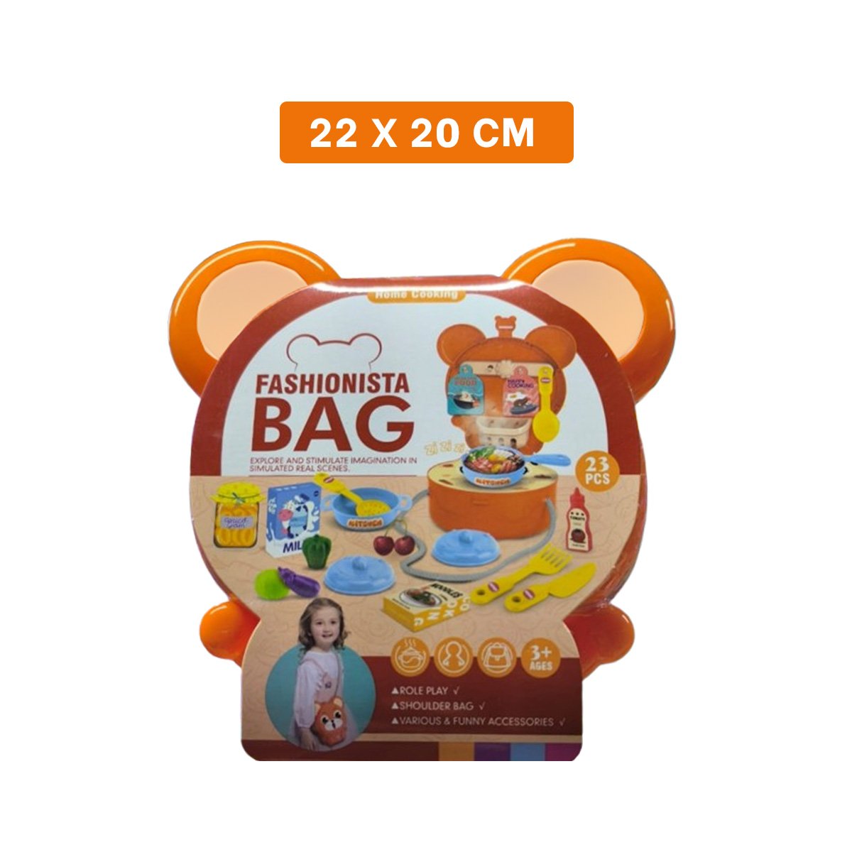 PACK2 MOCHILA CON OREJITAS PARA MINI CHEF Y+REGALO STICKERS - 4
