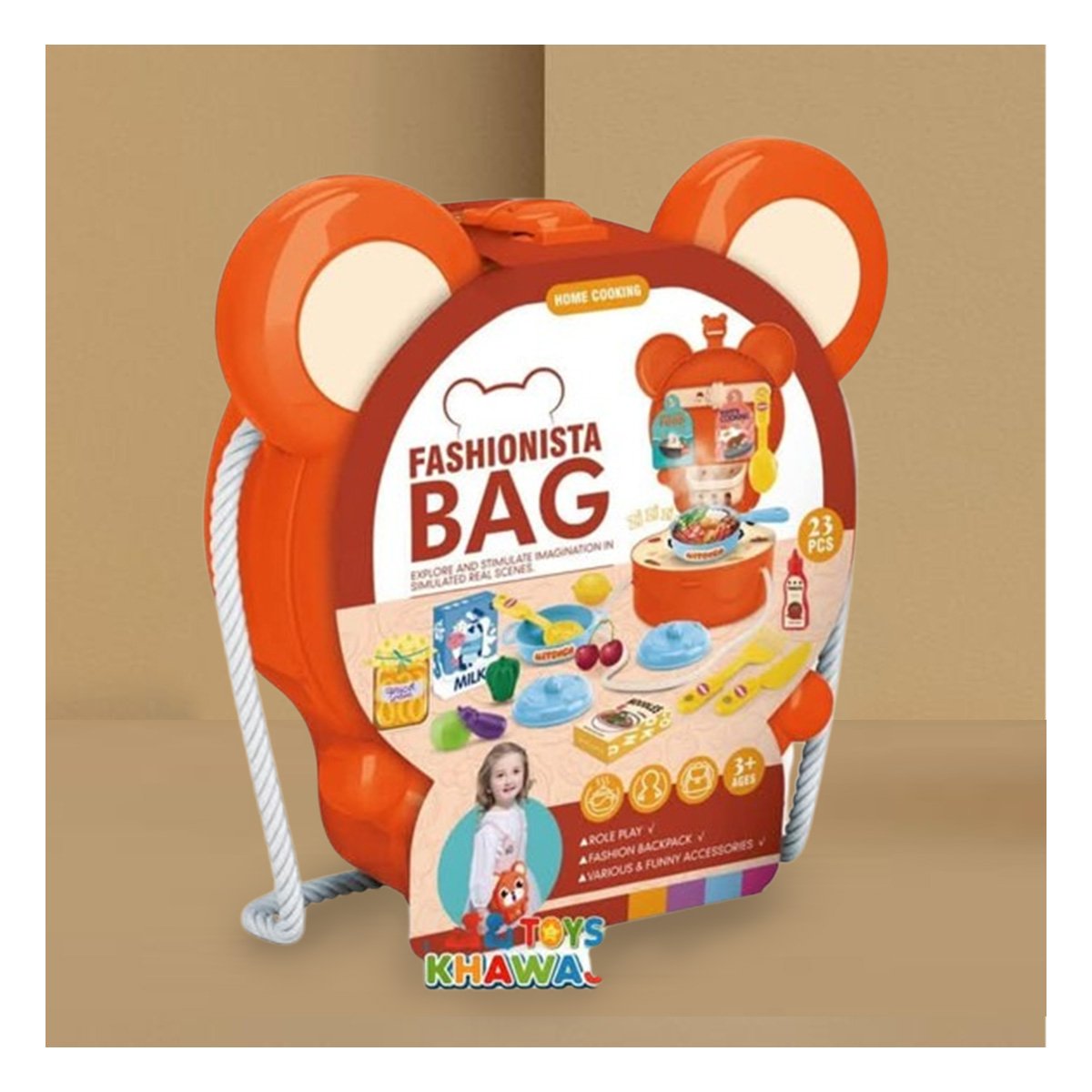 PACK2 MOCHILA CON OREJITAS PARA MINI CHEF Y+REGALO STICKERS - 5