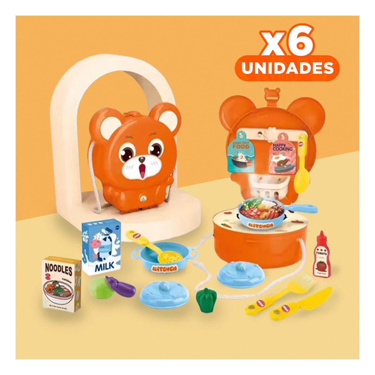 PACK6 MINI MALETA GOURMET PARA MINI CHEF Y+REGALO STICKERS - 1