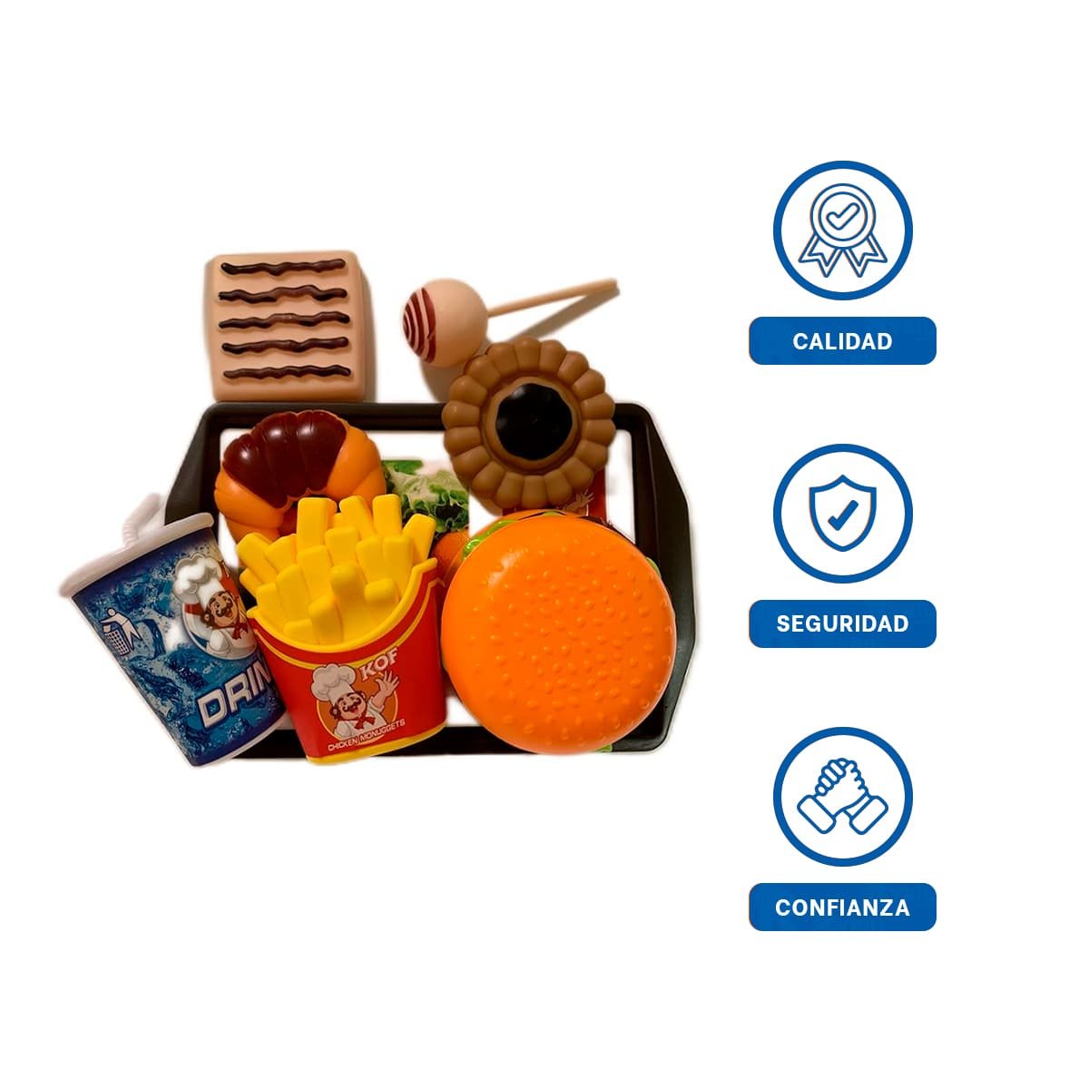 COLECCION DE ALIMENTOS RAPIDOS CON ACCESORIOS PARA ACTIVIDADES DE COCINA Y+LIGAS REGALO - 3