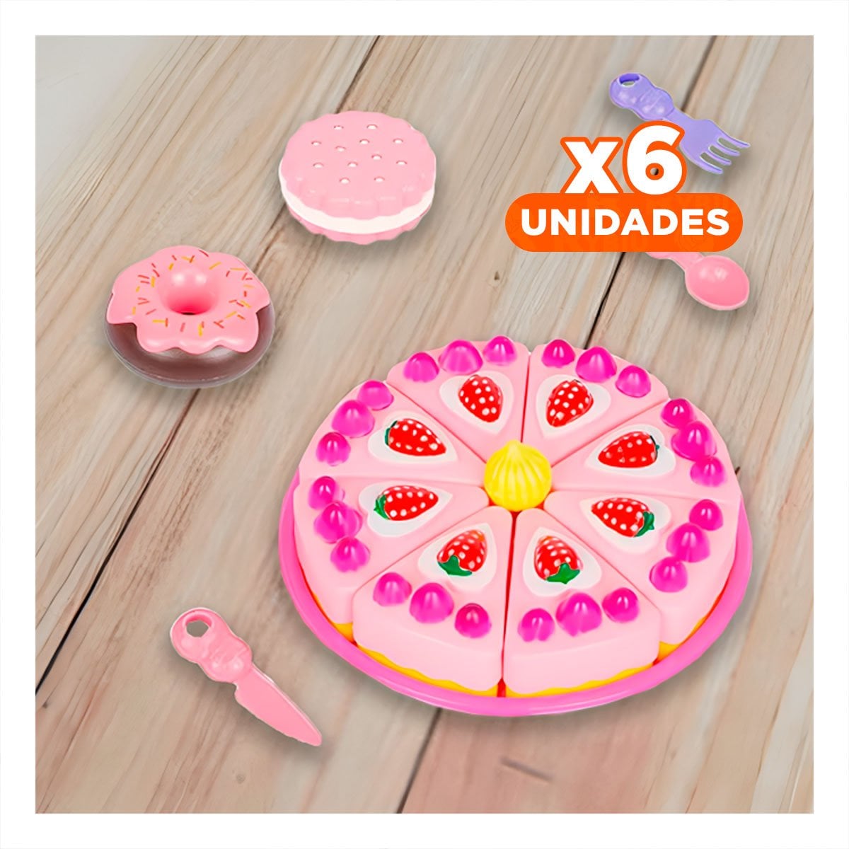 PACK6 KIT MINI CHEF PARA CORTAR PASTEL Y+REGALO STICKERS - 1