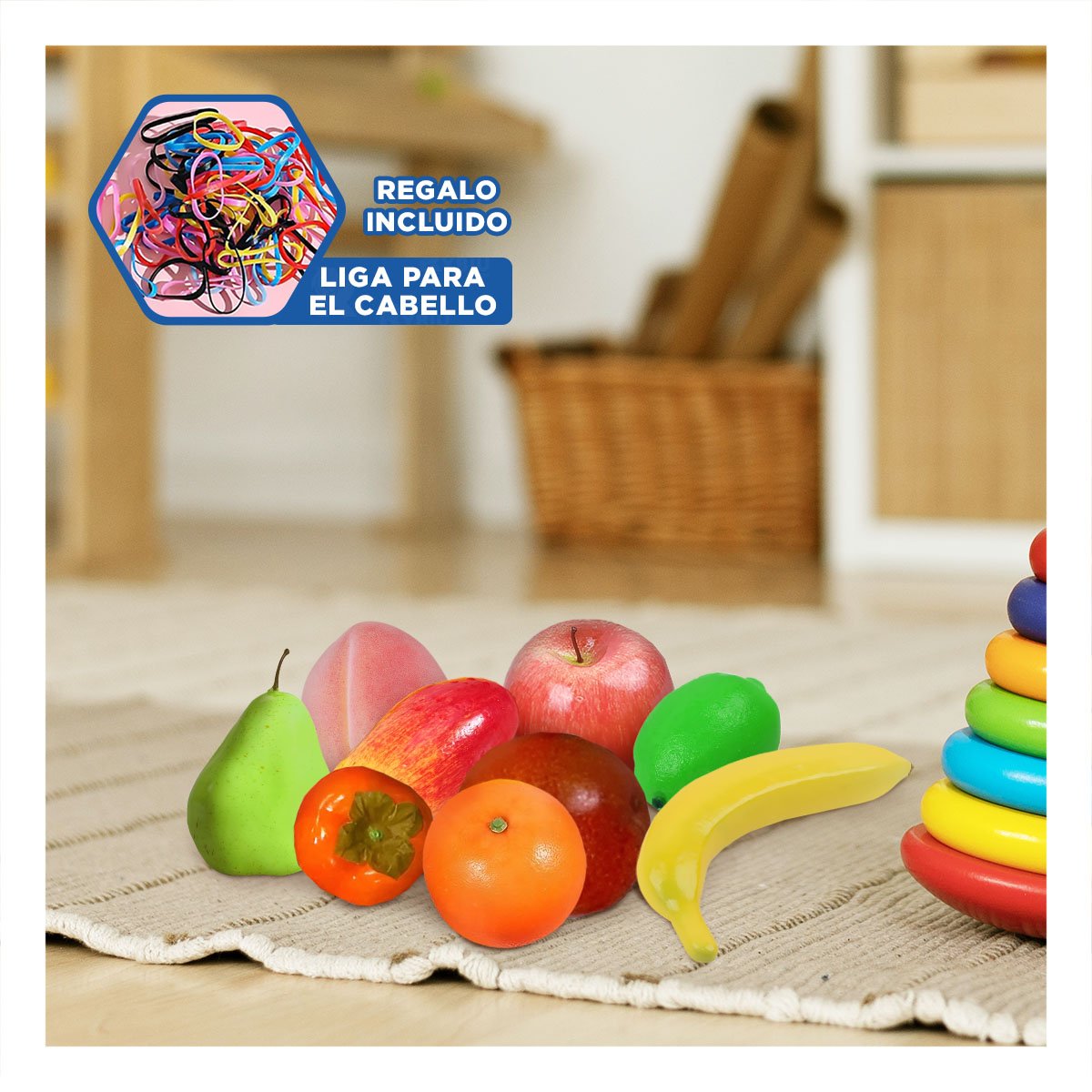 JUGUETE DE SET DE FRUTAS MULTICOLOR Y+LIGAS DE REGALO - 5