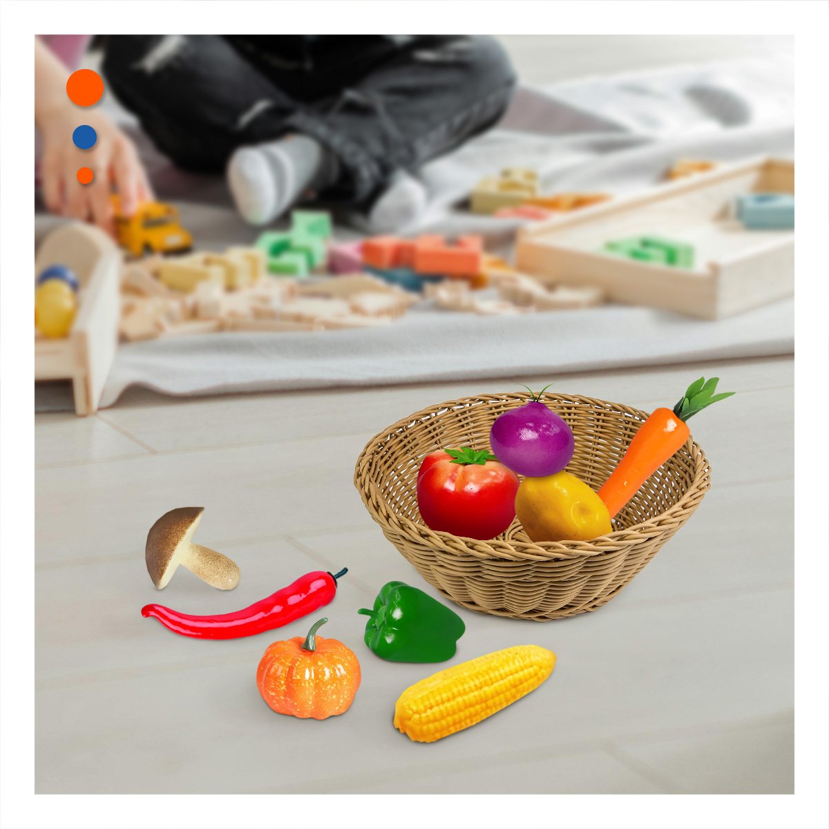 JUGUETE VERDURAL PARA NINOS EN MULTICOLOR Y+LIGAS DE REGALO - 1