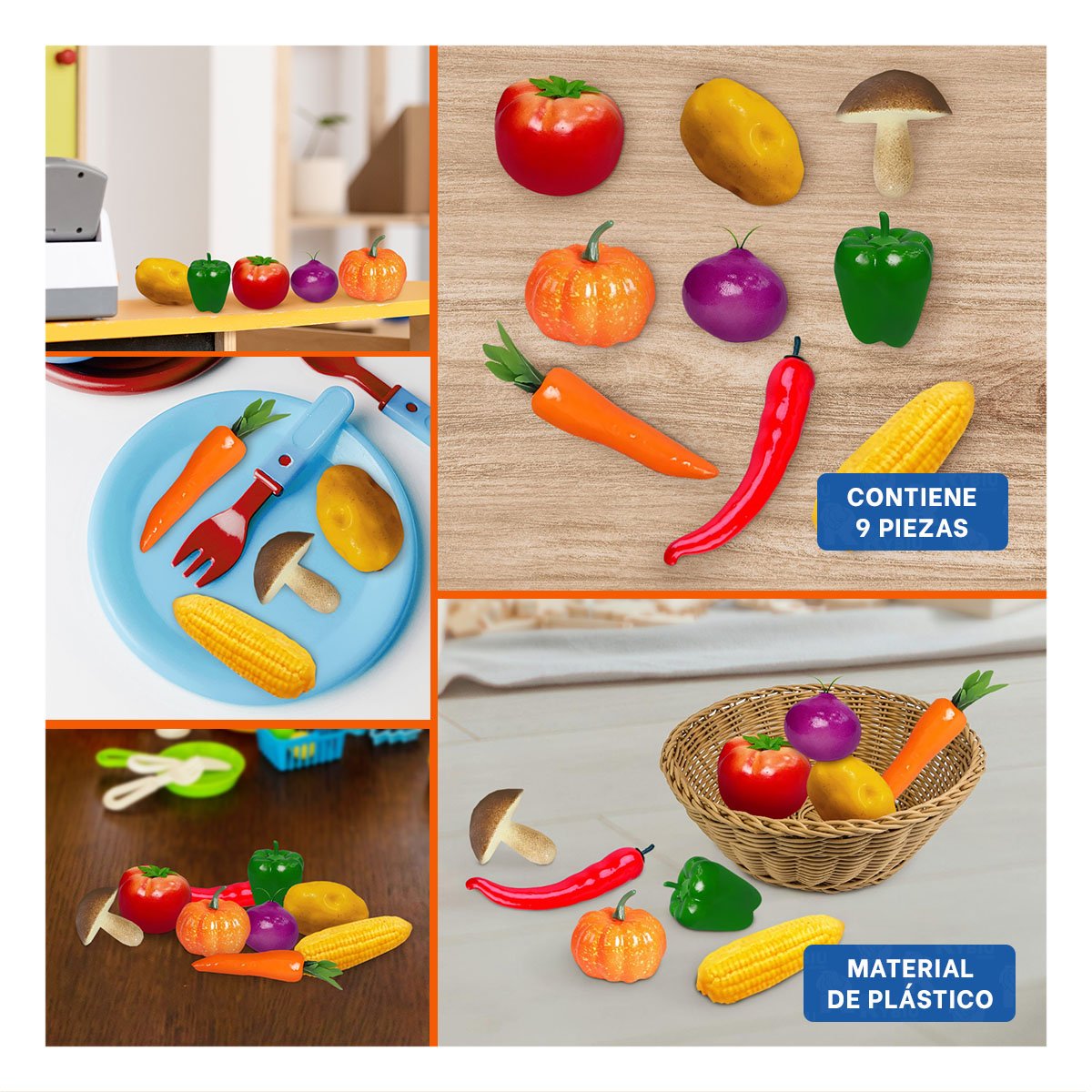 JUGUETE VERDURAL PARA NINOS EN MULTICOLOR Y+LIGAS DE REGALO - 3