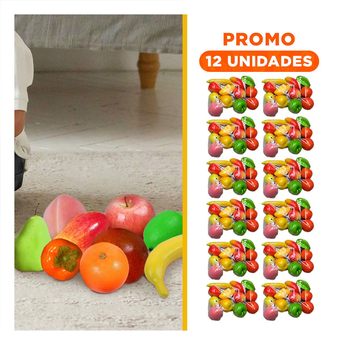 PACK12 SET DE JUEGO CON FRUTAS MULTICOLOR PAR A PEQUES - 1