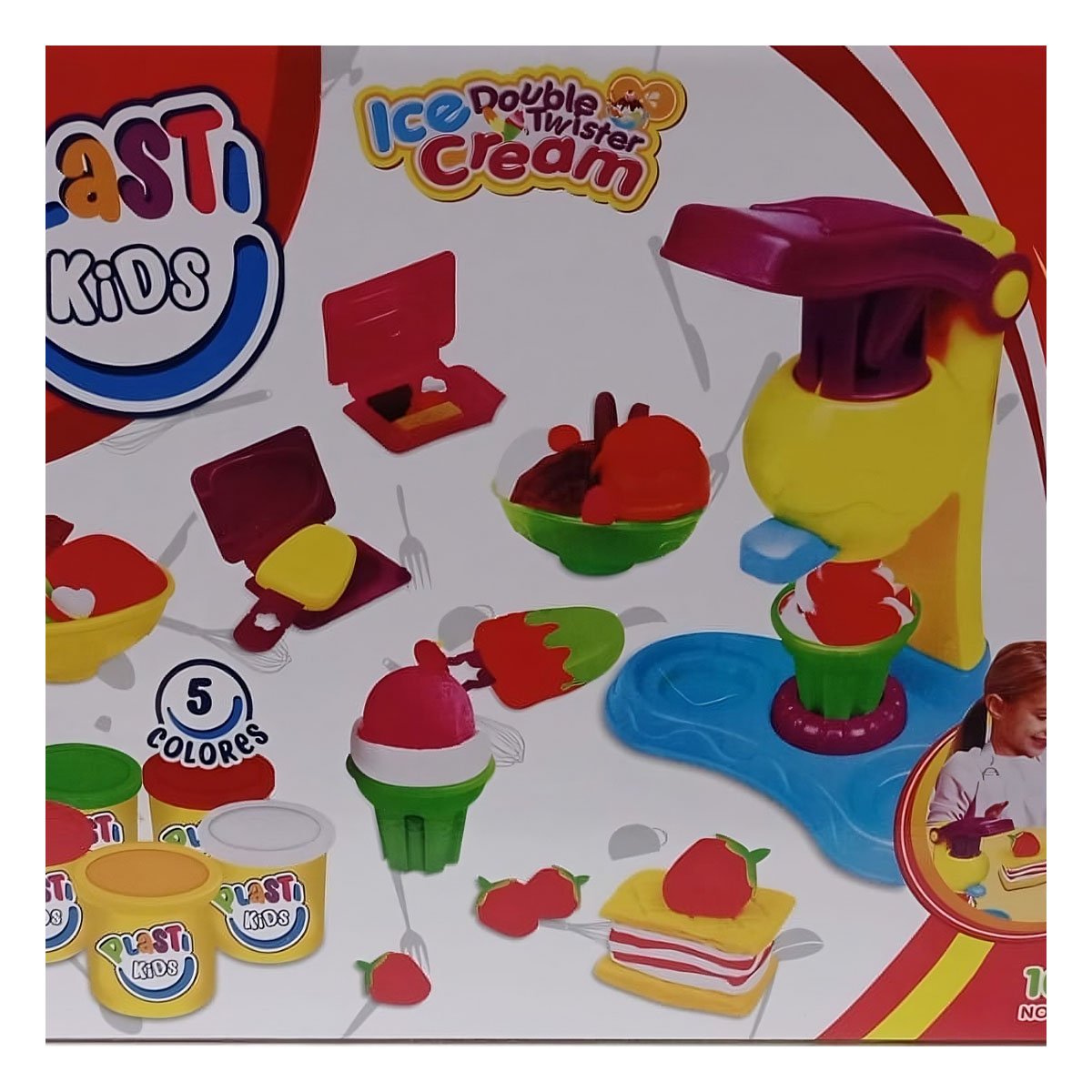 MAQUINA DE HELADO INFANTIL EN CAJA ROJA Y+LIGAS DE REGALO - 3