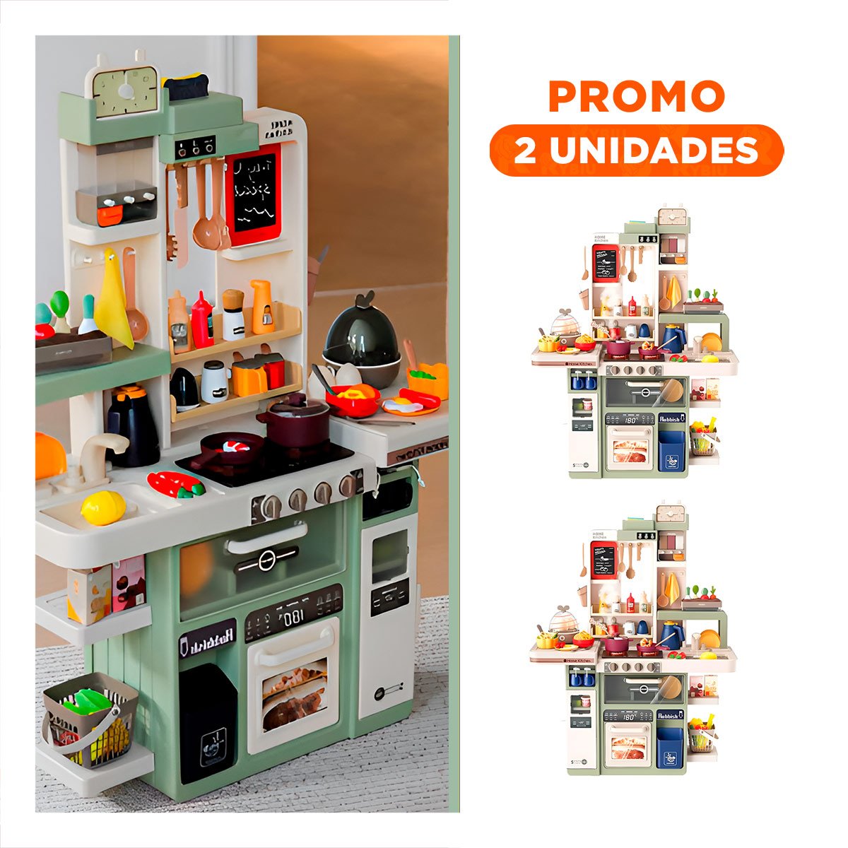 PACK2 CENTRO DE JUEGO INFANTIL TIPO COCINA CON ACCESORIOS INCLUIDOS - 1