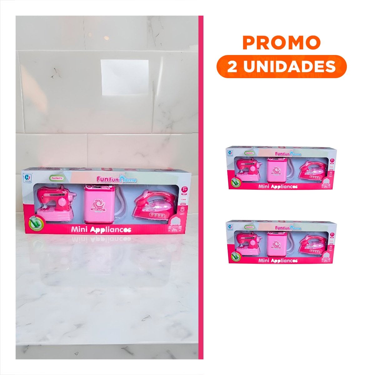 PACK2 COMBO DE JUEGO DE CASA CON MAQUINA DE COSER LAVADORA Y PLANCHA DOMESTICA - 1