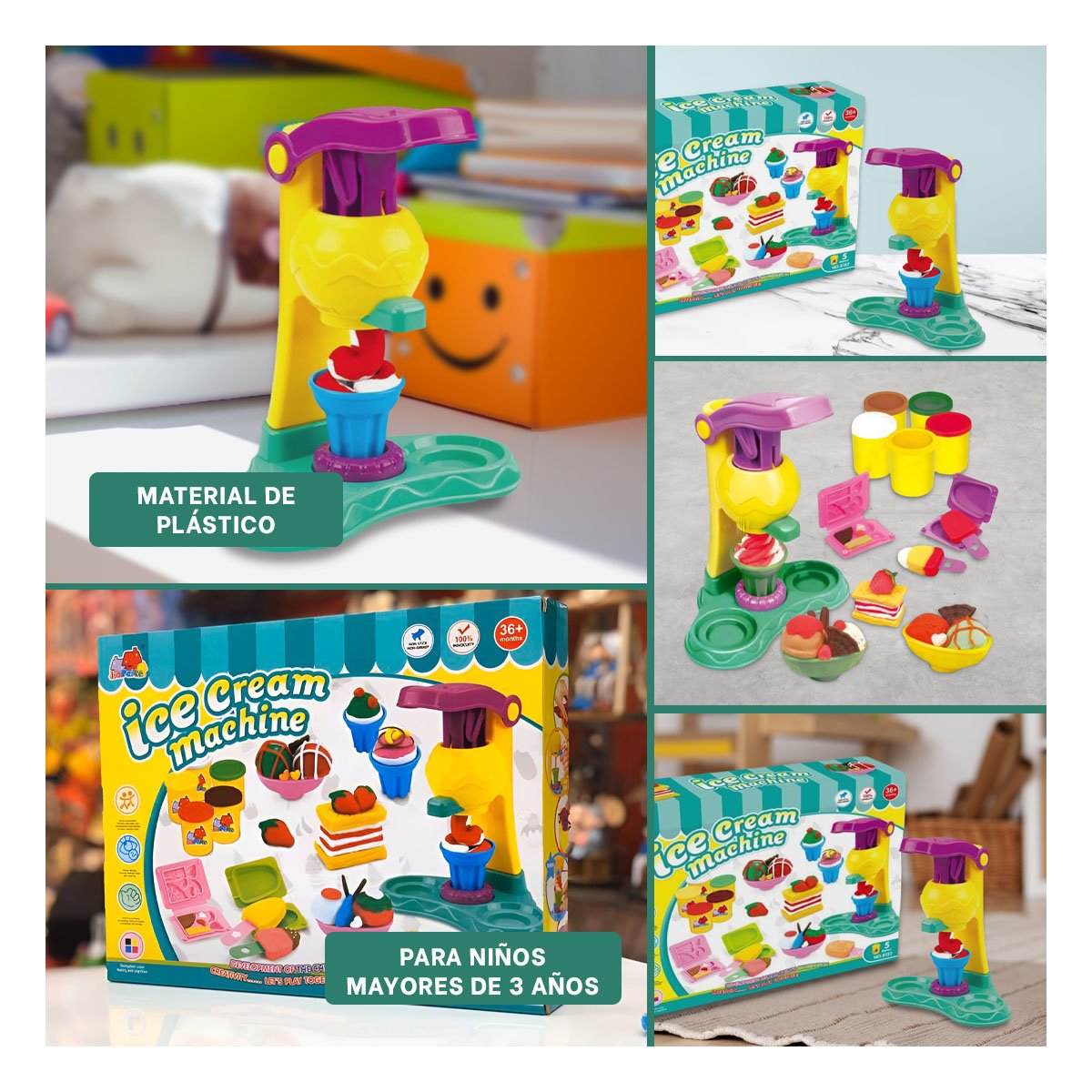 MAQUINA PLASTICO DE HELADO EN CAJA VERDE Y+REGALO STICKERS - 2