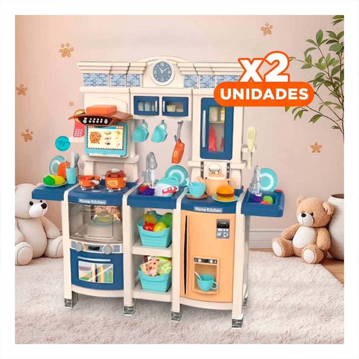 PACK2 COCINA DIDACTICA INFANTIL CON ACCESORIOS PARA JUEGO DIARIO Y+REGALO STICKER - 1