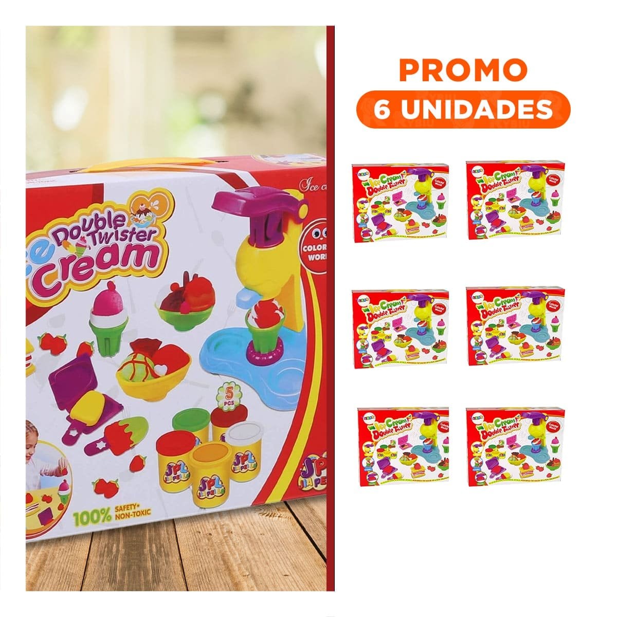 PACK6 SET CON UTENSILIOS PARA HELADOS CAJA ROJA - 1