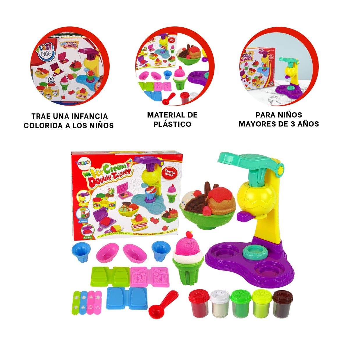 PACK6 SET CON UTENSILIOS PARA HELADOS CAJA ROJA - 2