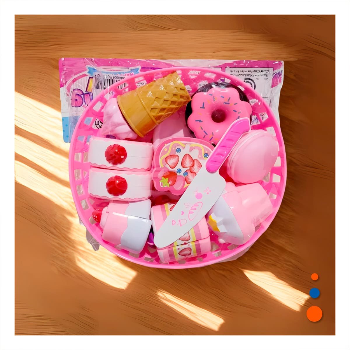 PACK2 COLECCION EDUCATIVA DE POSTRES PARA CORTAR CON ACCESORIOS DE JUEGO Y+PAPEL REGALO - 2