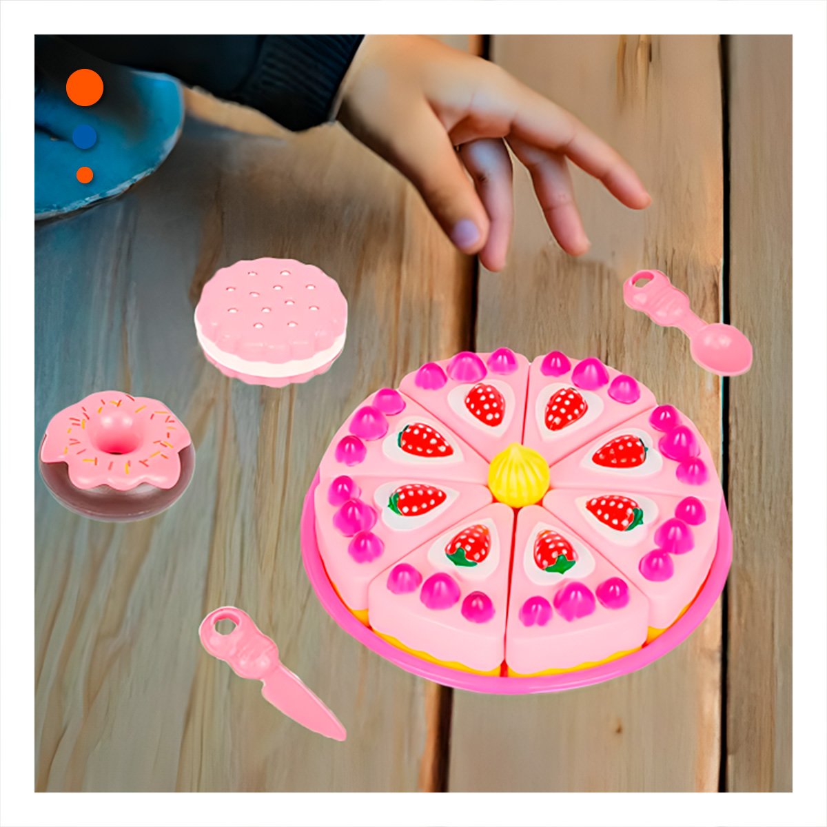 JUGUETE DE PASTEL CON ACCESORIOS DE COLOR ROSADO - 3