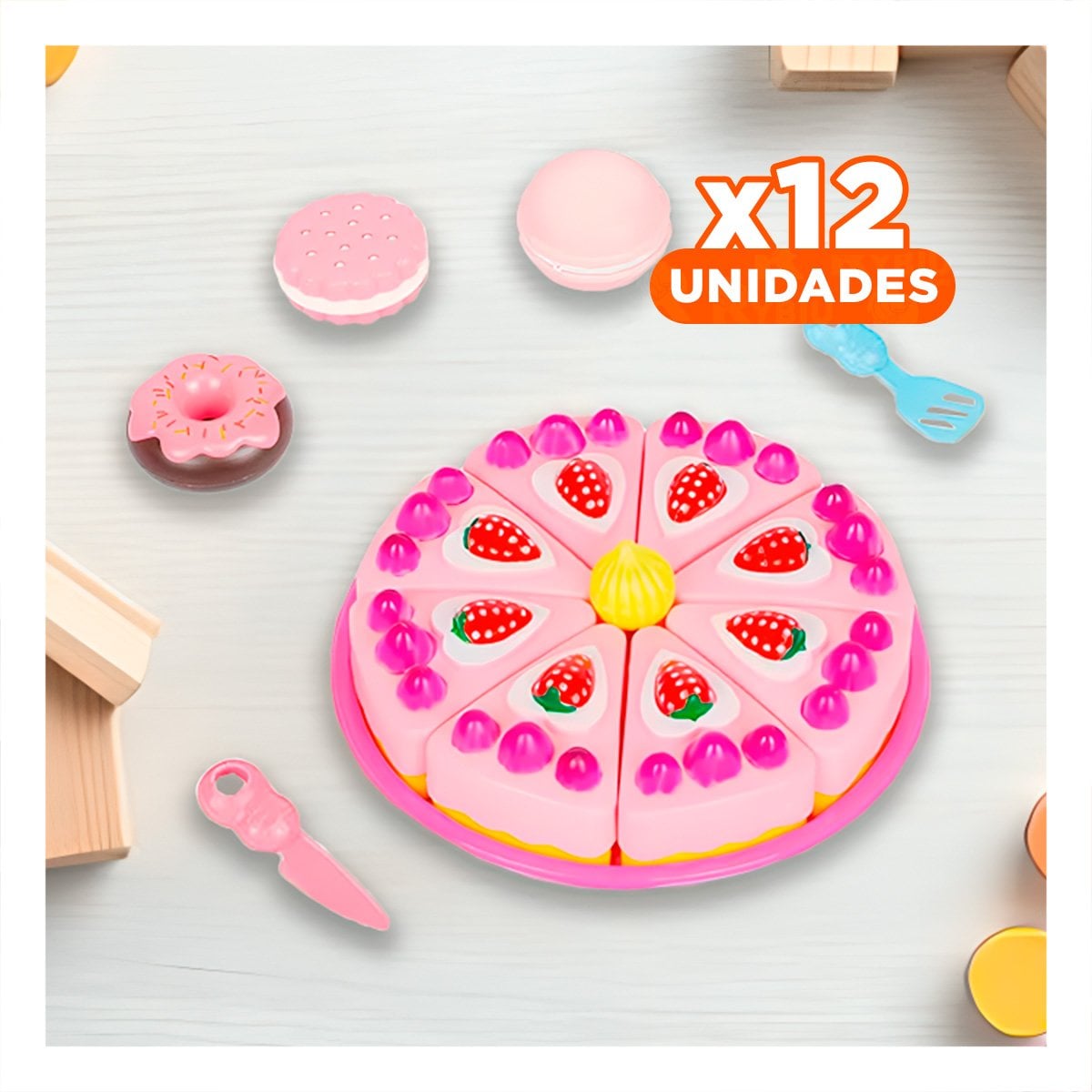 PACK12 KIT DE JUEGO DE PASTEL CORTABLE Y+REGALO STICKERS - 1
