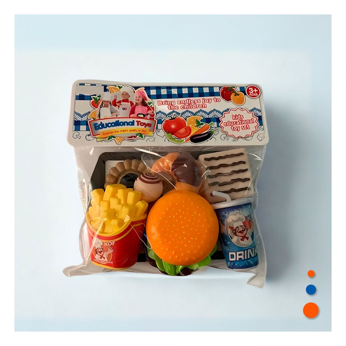 PACK2 COLECCION DE COMIDAS URBANAS CON ACCESORIOS PARA COCINA DE JUEGO Y+PAPEL REGALO - 2