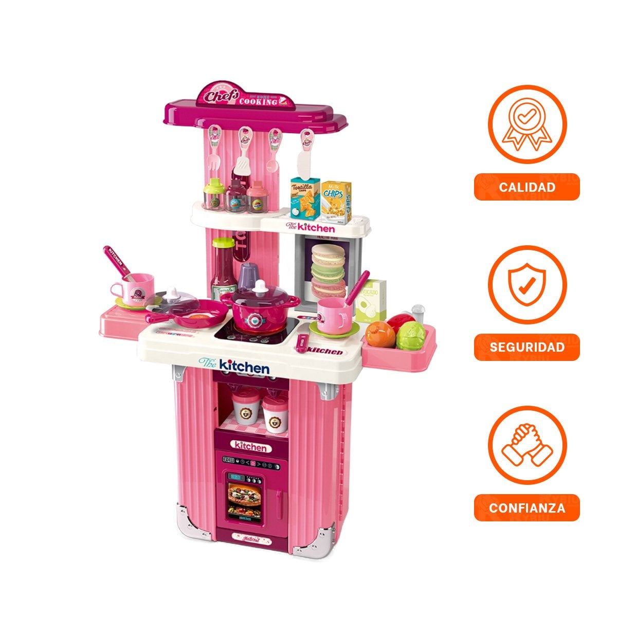 JUGUETE MALETA CHEF CON ACCESORIOS PARA NINAS EN ROSADO - 2