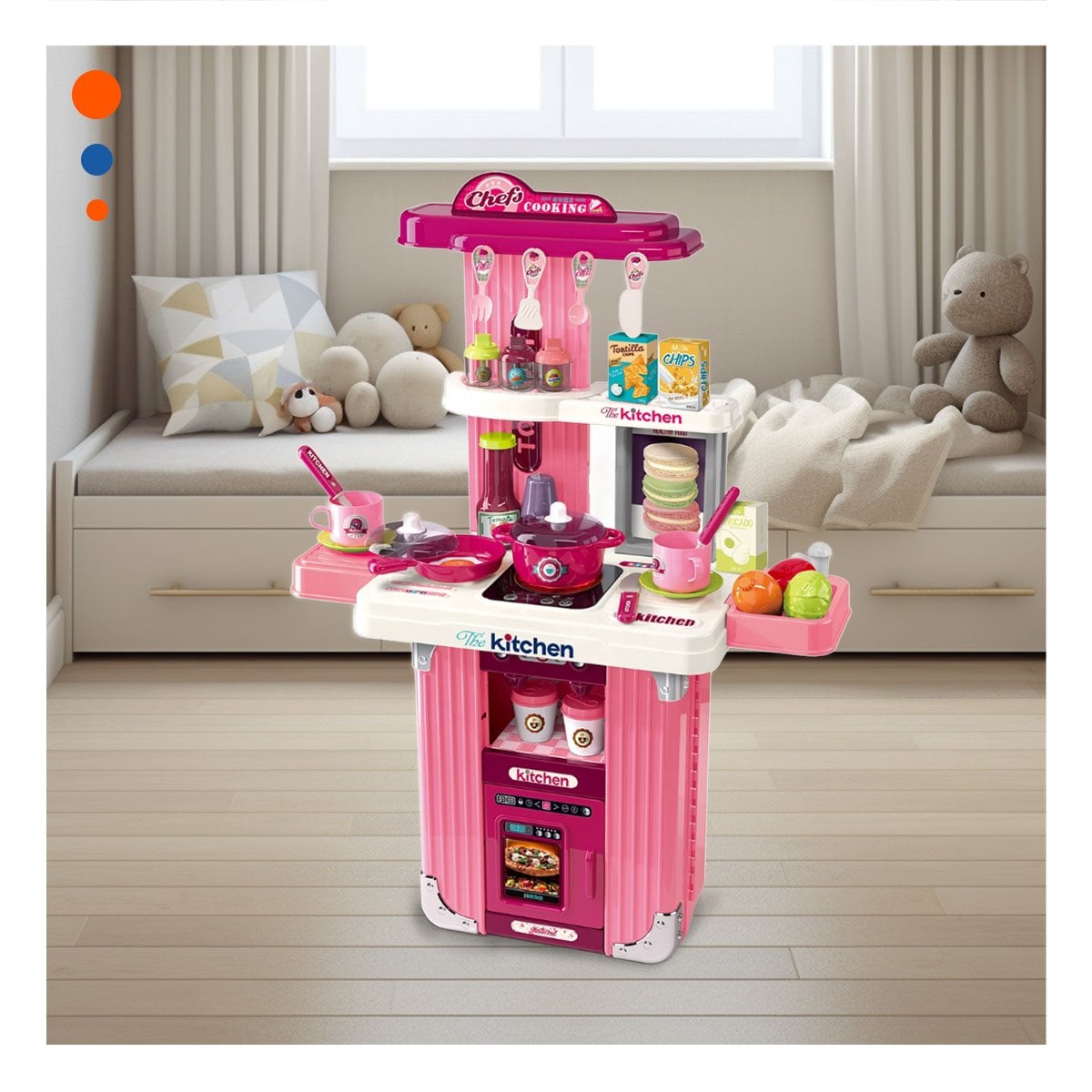 JUGUETE MALETA CHEF CON ACCESORIOS PARA NINAS EN ROSADO - 3