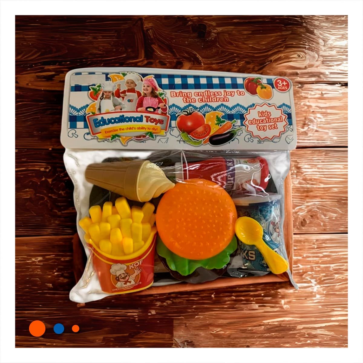 PACK4 KIT DE GASTRONOMIA RAPIDA CON ELEMENTOS PARA JUEGO CREATIVO Y+REGALO STICKER - 5