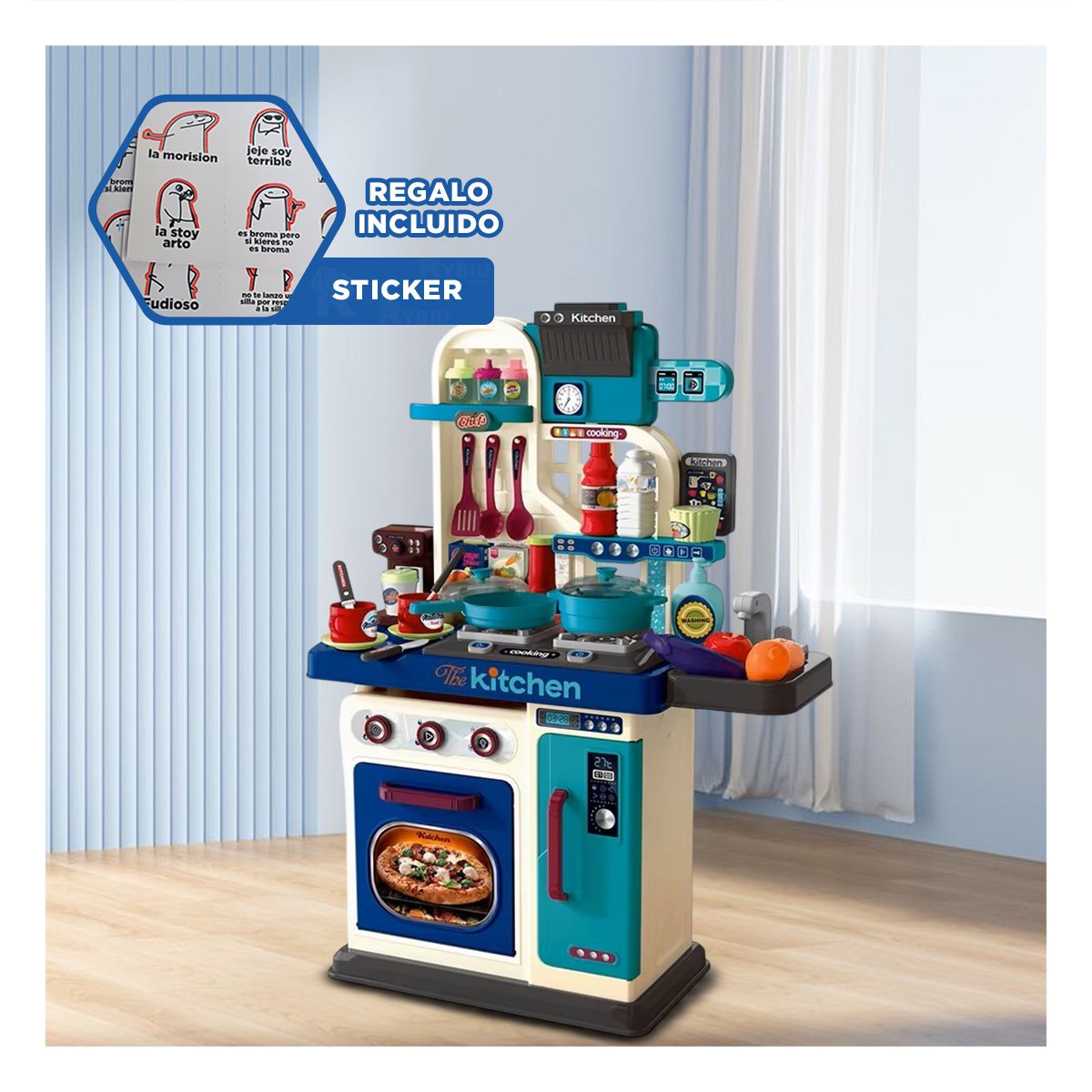 ESPACIO DE COCINA INFANTIL CON UTENSILIOS PARA JUEGO CREATIVO Y+REGALO STICKER - 1