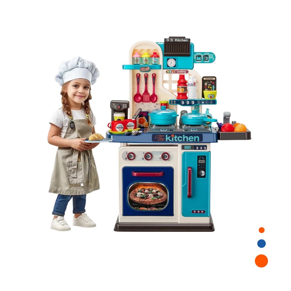 ESPACIO DE COCINA INFANTIL CON UTENSILIOS PARA JUEGO CREATIVO Y+REGALO STICKER - 3