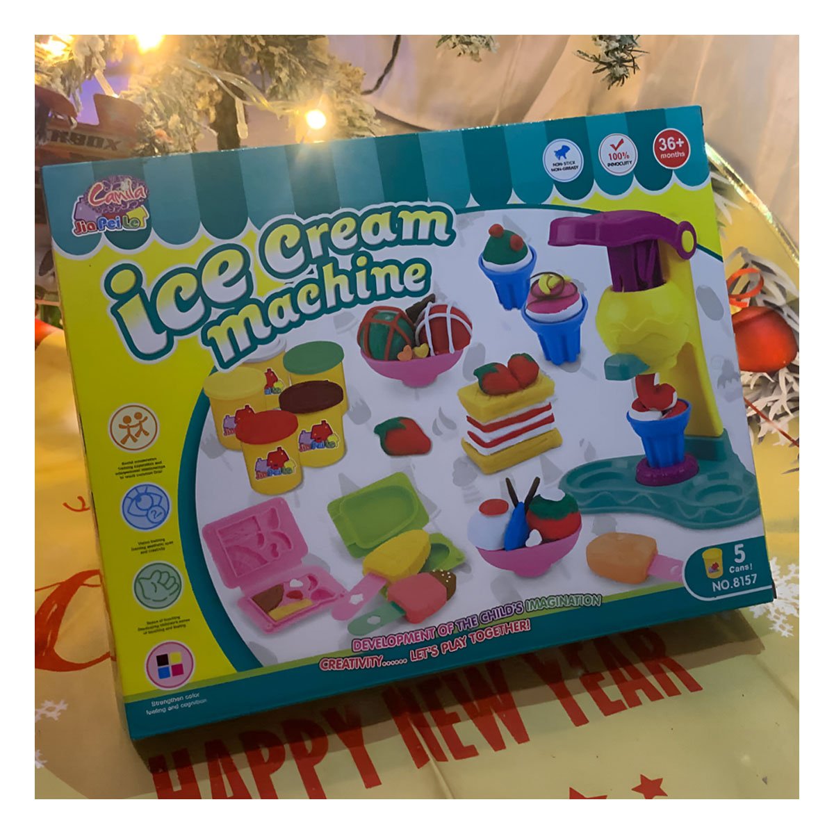 MAQUINA DE HELADO INFANTIL EN CAJA VERDE Y+LIGAS DE REGALO - 1