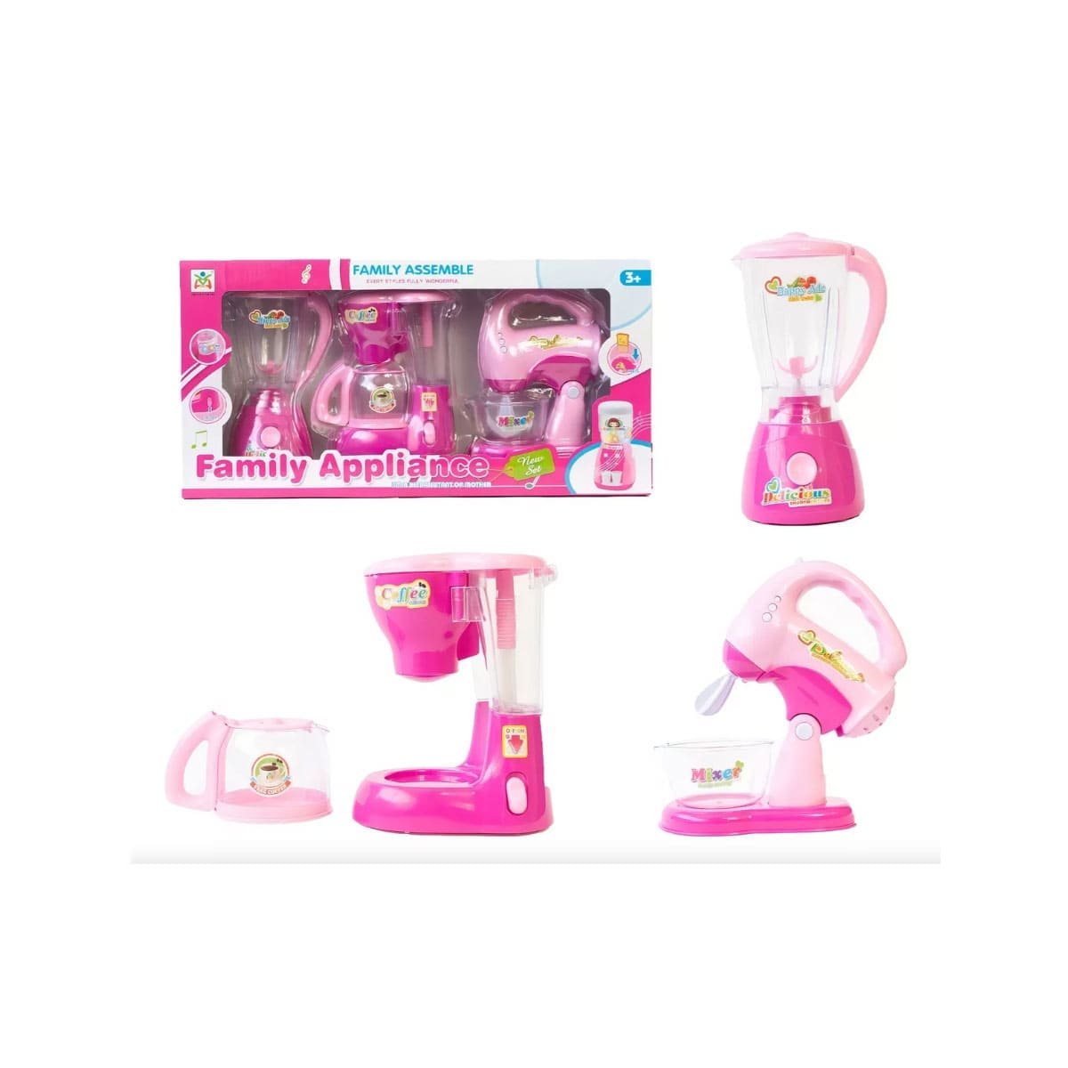 PACK4 MINI LICUADORA INFANTIL PARA NIÑAS Y+PAPEL DE REGALO - 3