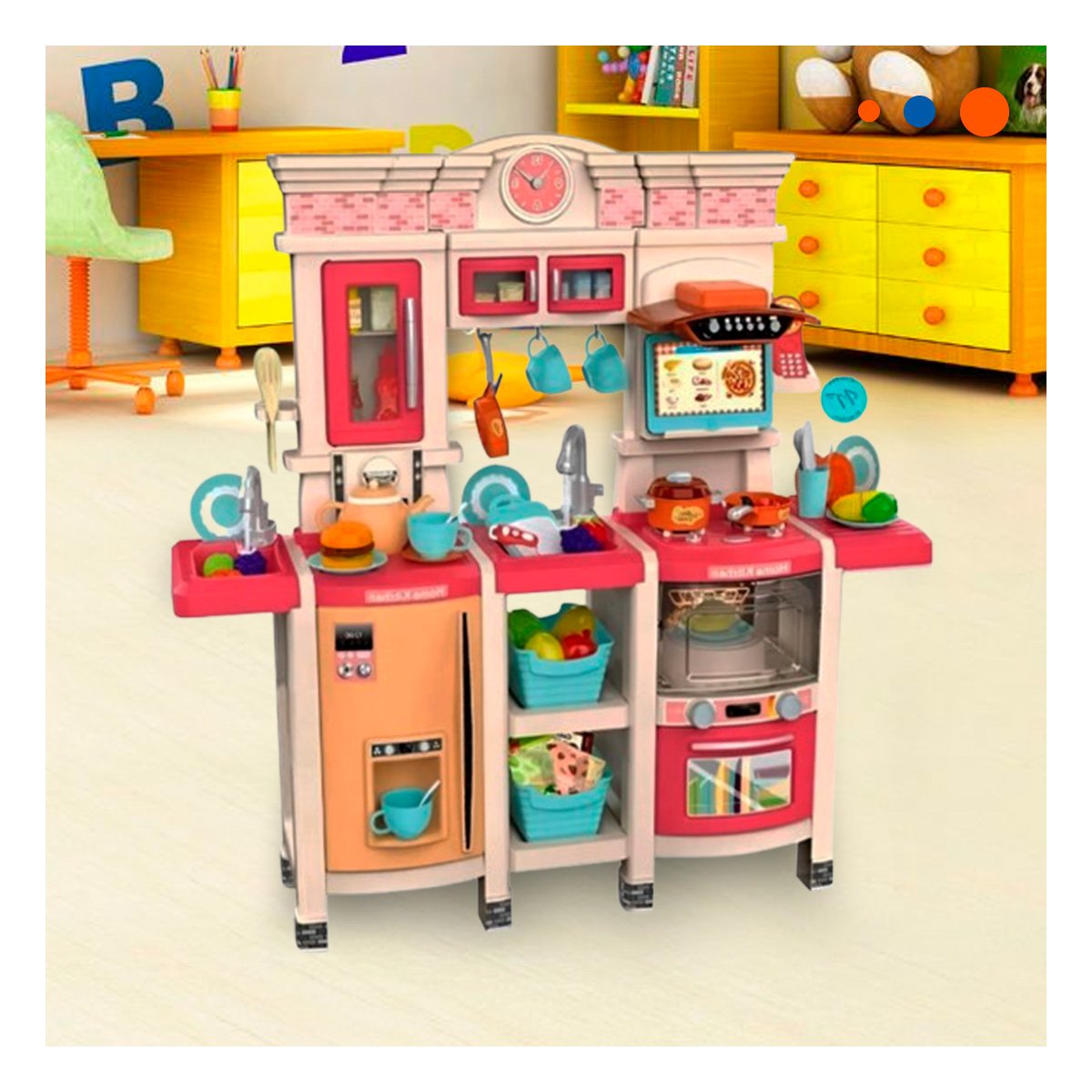MODULO DE COCINA PARA JUEGO INFANTIL CON PIEZAS PARA DIVERSION EN HOGAR Y+PAPEL REGALO - 2