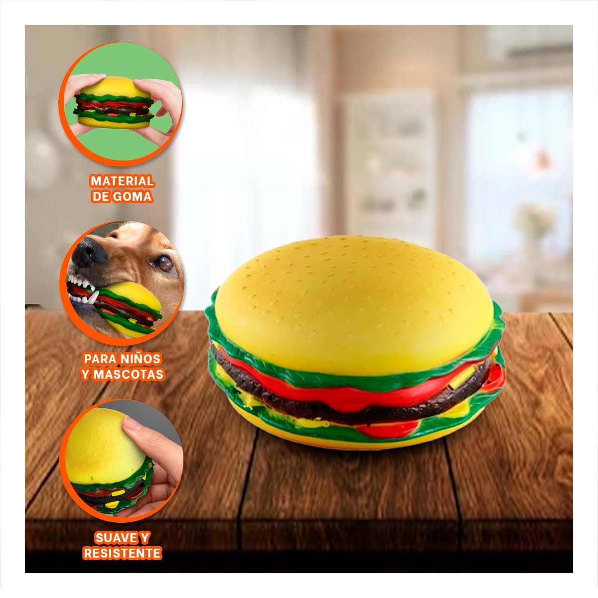 PACK4 MINI BURGUER DE GOMA PARA NINOS EN COLOR AMARILLO - 2