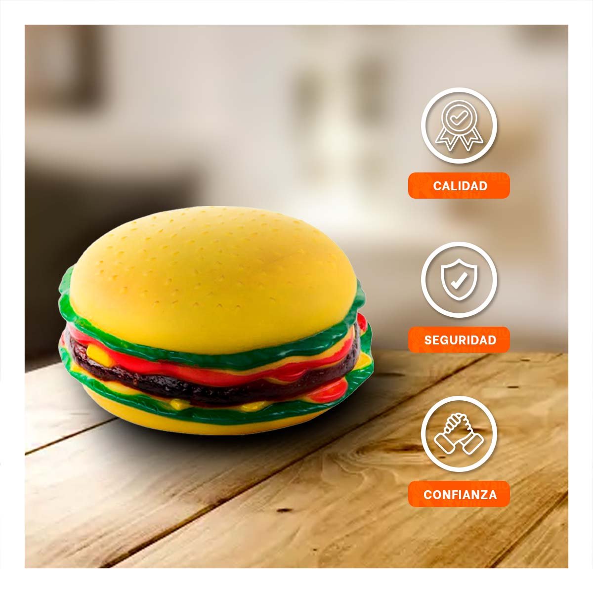 PACK4 MINI BURGUER DE GOMA PARA NINOS EN COLOR AMARILLO - 5