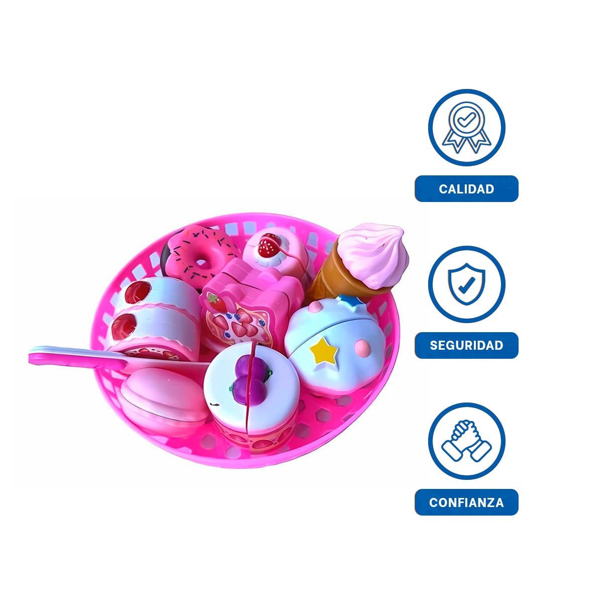 PACK6 JUEGO INTERACTIVO DE POSTRES PARA CORTAR CON ACCESORIOS DE COCINA Y+REGALO STICKER - 2