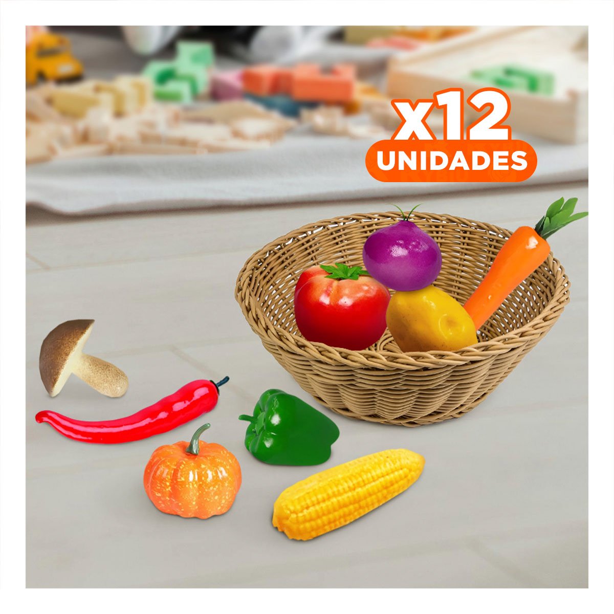 PACK12 SACO DE VERDURAS PARA JUEGO CREATIVO EN CASA - 1