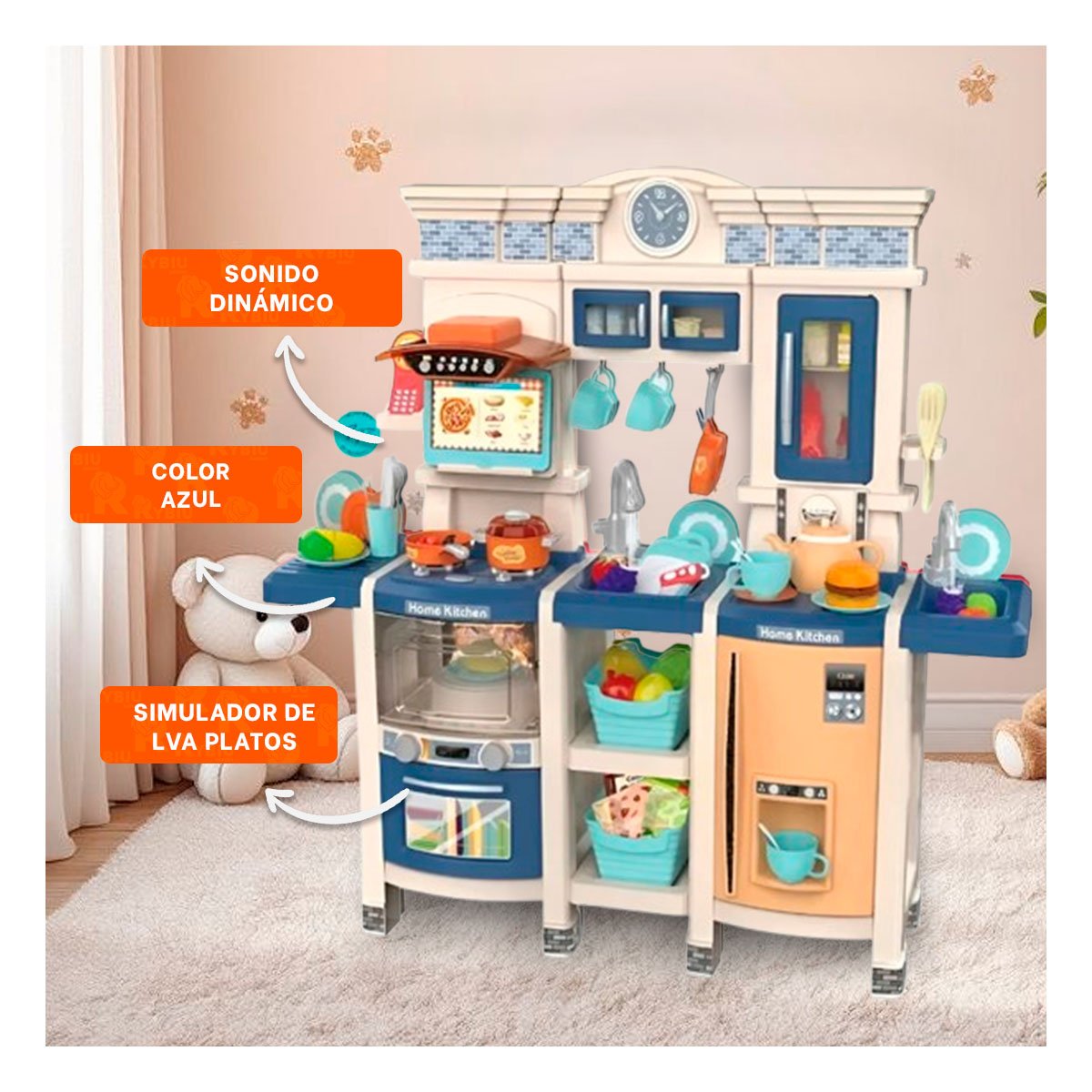 AREA DE COCINA INFANTIL CON ACCESORIOS PARA DIVERSION CREATIVA Y+REGALO STICKER - 5