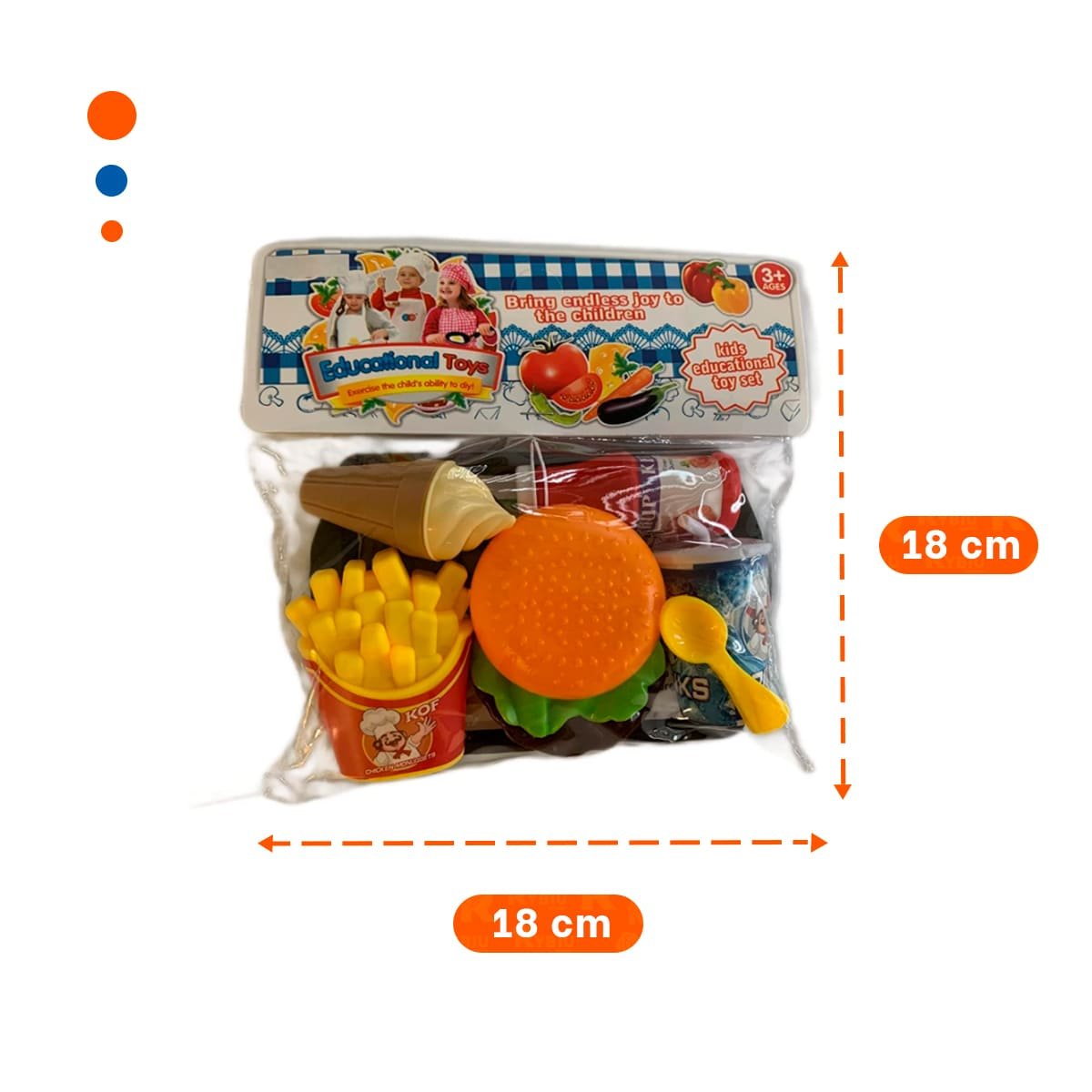 SET DE ALIMENTOS RAPIDOS CON ACCESORIOS DE COCINA PARA JUEGO CREATIVO EN CASA - 4