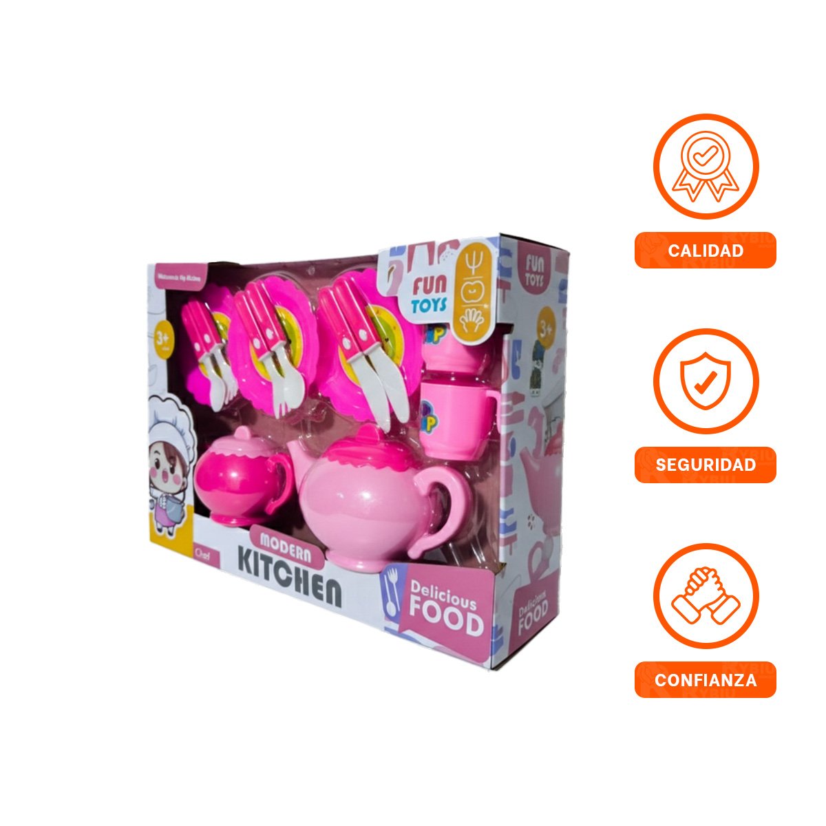 COLECCION INFANTIL DE COCINA CON TETERAS PLATOS Y CUBIERTOS PARA JUEGO DIARIO Y+LIGAS REGALO - 3