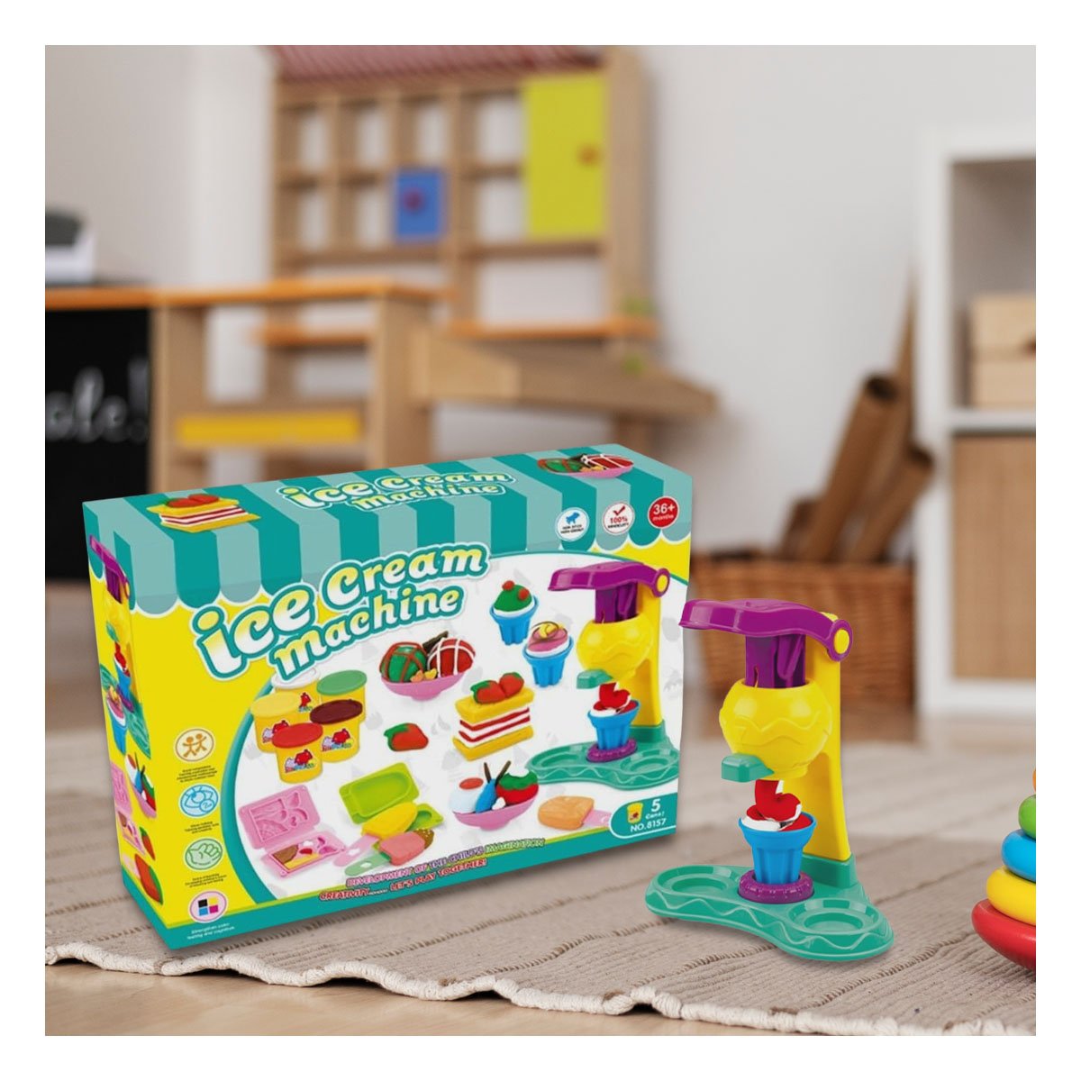 PACK4 SET DE JUGUETE PARA HELADOS CAJAVERD Y+REGALO STICKERS - 3
