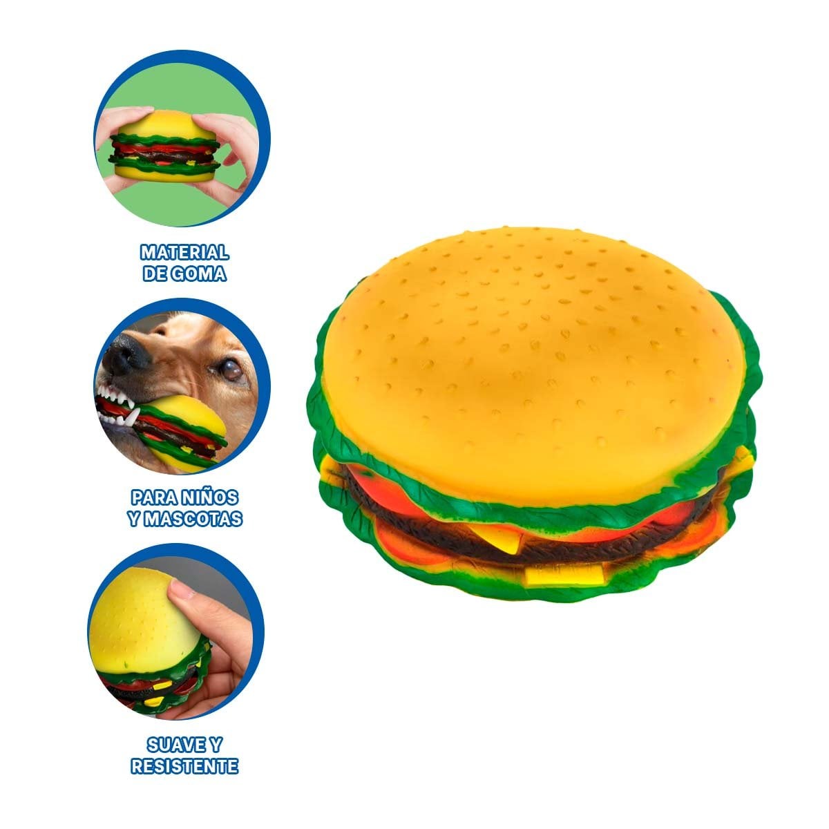 JUGUETE HAMBURGUESA INTERACTIVO DE GOMA Y+PAPEL DE REGALO - 2