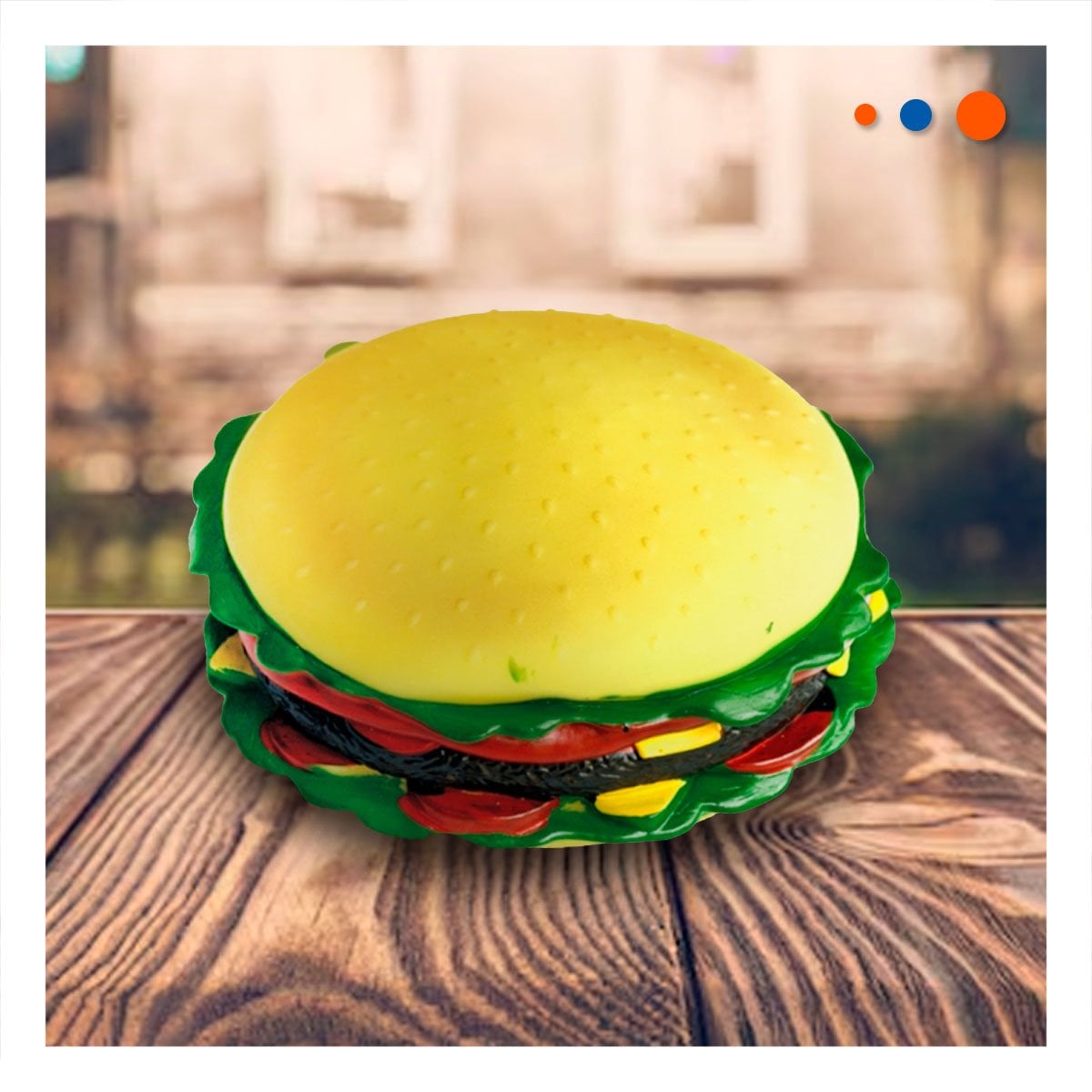 JUGUETE HAMBURGUESA INTERACTIVO DE GOMA Y+PAPEL DE REGALO - 3