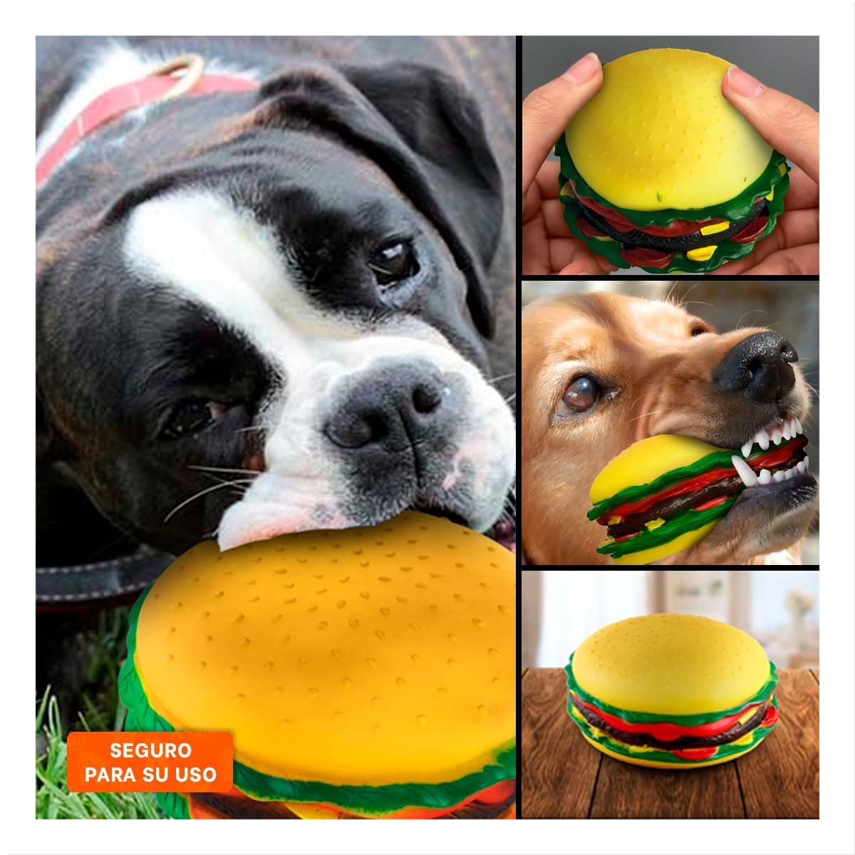 JUGUETE HAMBURGUESA INTERACTIVO DE GOMA Y+PAPEL DE REGALO - 5