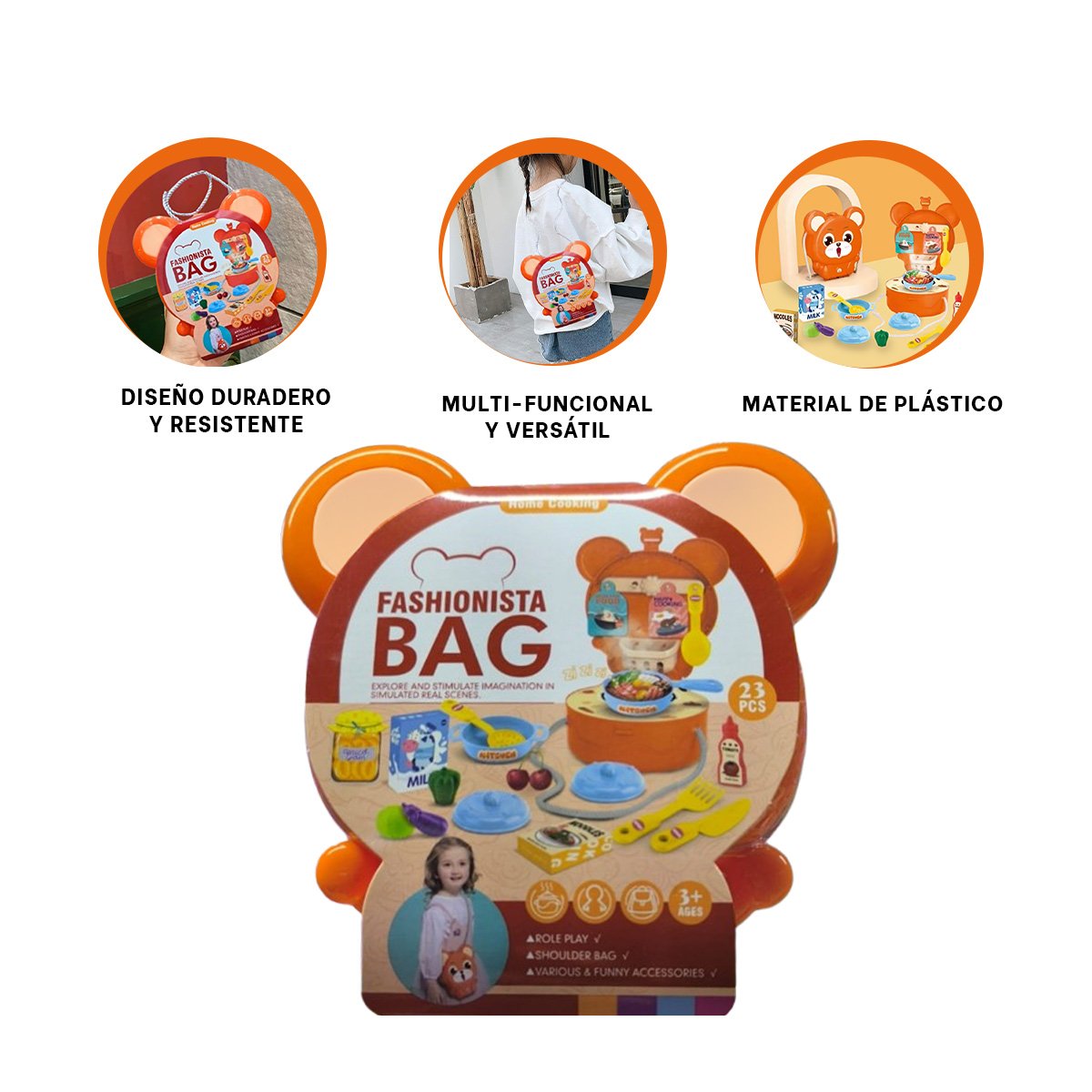 ESTUCHE CREATIVO OREJITAS COCINA CASERA 23 PZS NARANJA CON SET - 3