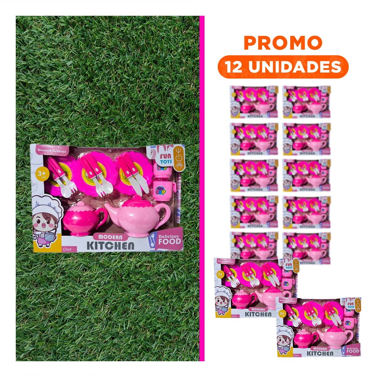 PACK12 COLECCION DE UTENSILIOS DE TE CON TETERAS PLATOS Y CUBIERTOS PARA JUEGO Y+REGALO STICKER - 1