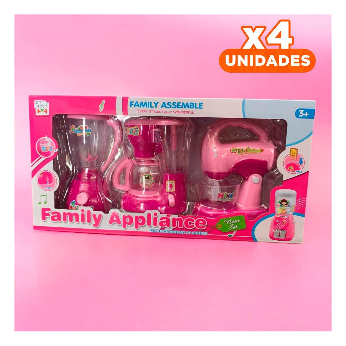 PACK4 COCINA CREATIVA CON LICUADORA CAFETERA Y BATIDORA PARA JUEGO - 1