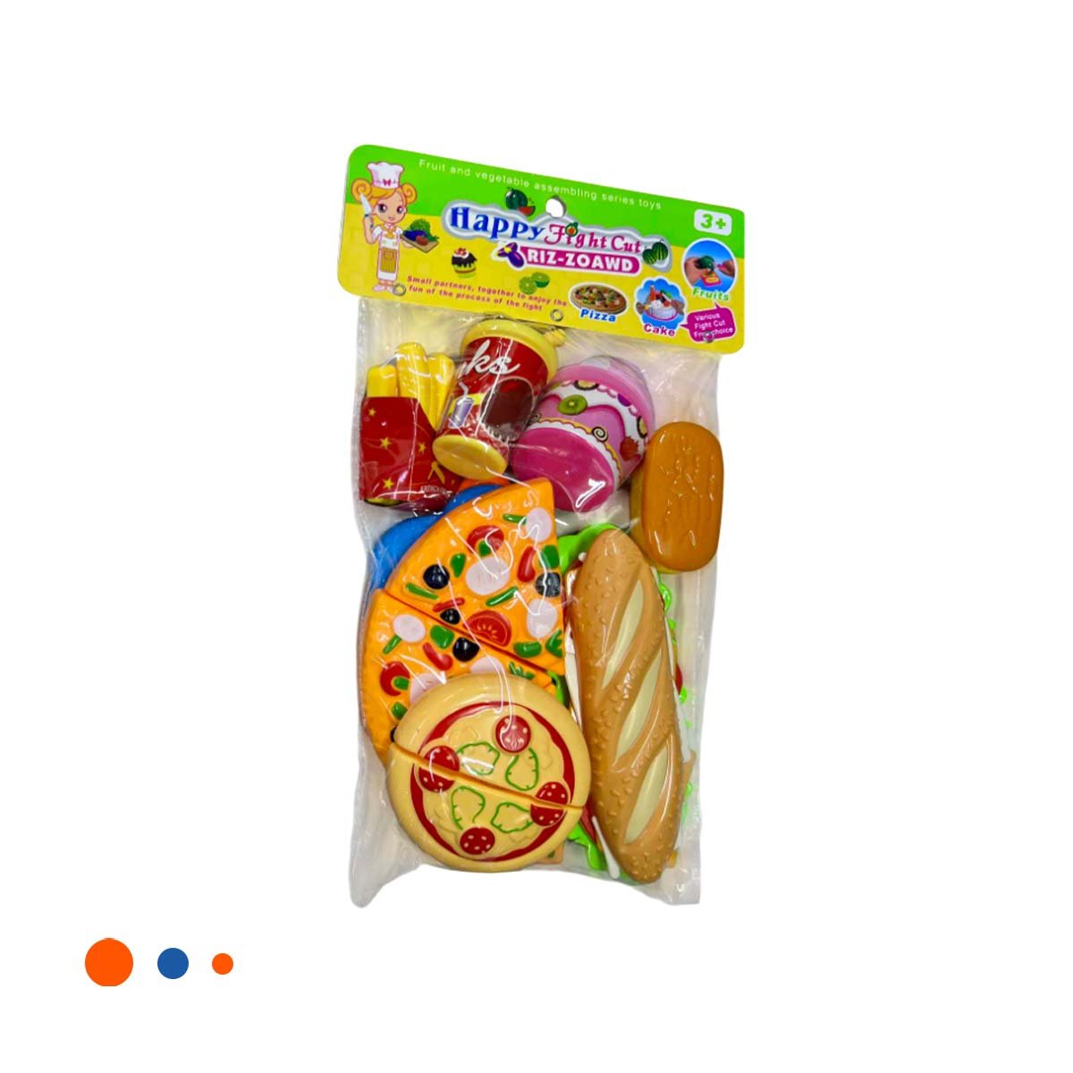 PACK2 KIT EDUCATIVO DE PIZZA COMIDA RAPIDA PARA CORTAR PARA APRENDIZAJE LUDICO Y+REGALO STICKER - 2